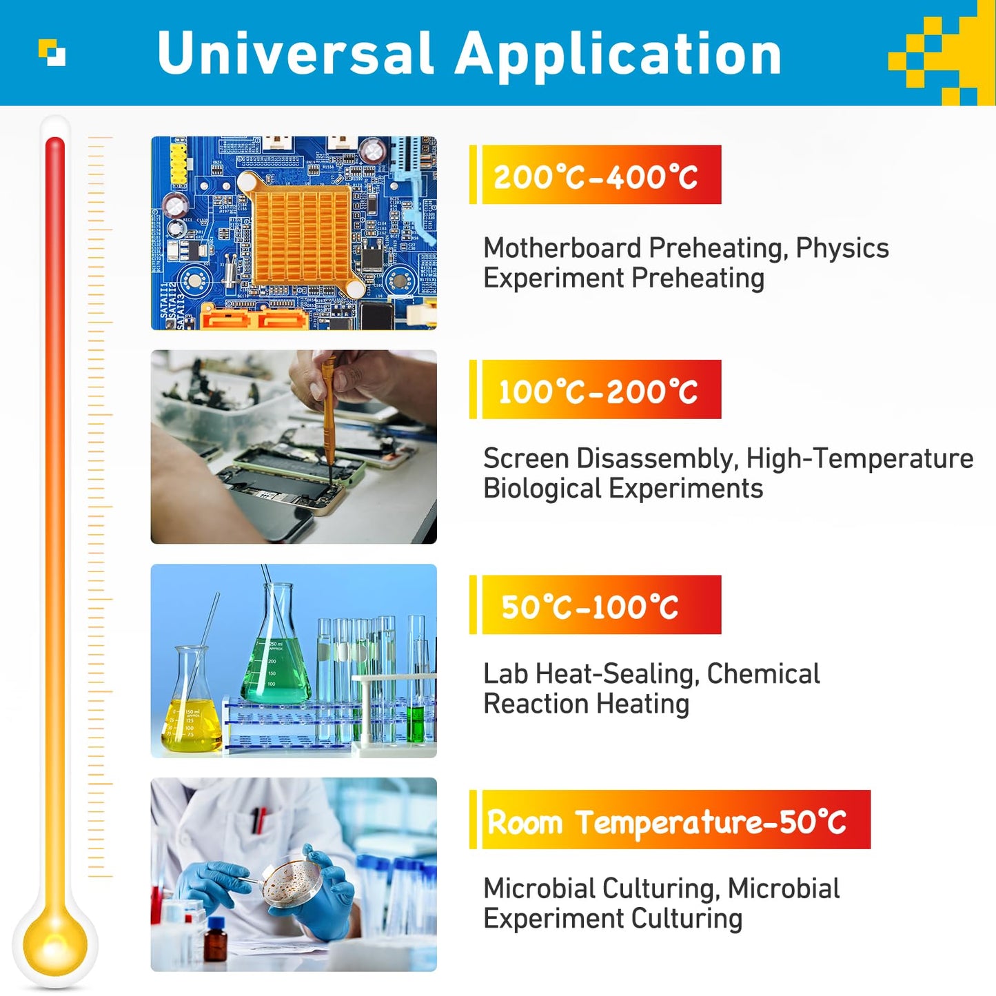 KeenWise 110V 360W Soldering Hot Plate, Electric Hot Plate, LED Microcomputer Electric Preheat Soldering Station Welder Hot Plate Rework Heater Lab 100X100mm (3.94 * 3.94in) Plate