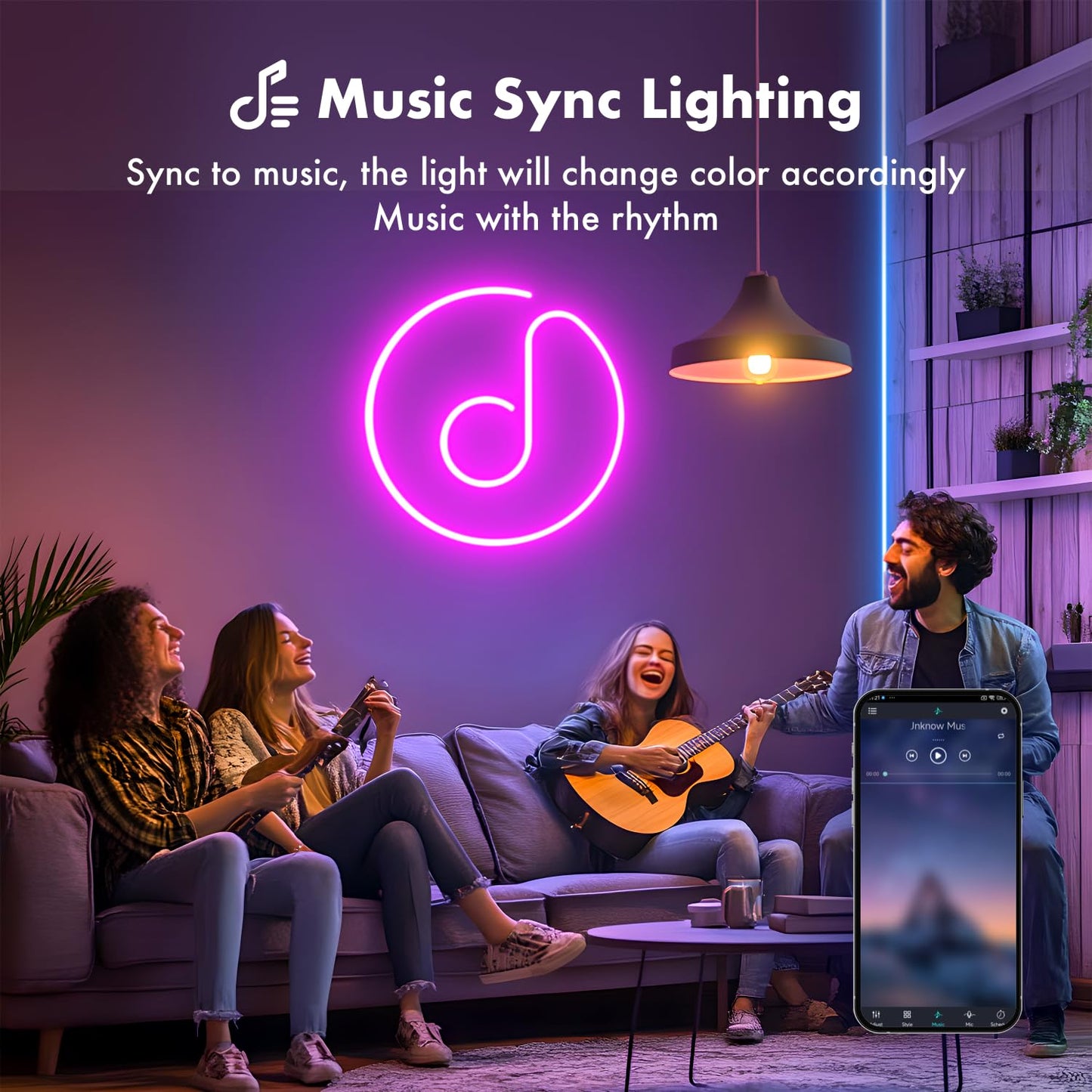 SILFU Neon Rope Lights, 40FT RGB LED Strip Lights, Waterproof IP67 LED Lights for Bedroom, DIY Design, Music Sync, 44 Key Remote Control, Multiple Modes for Bedroom, Holiday Decoration