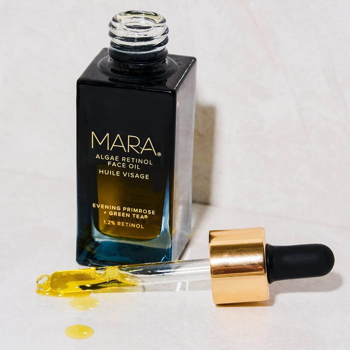 MARA - Natural Evening Primrose + Green Tea Algae Retinol Face Oil | Plant-Based Skin Care | Moisturizes + Soothes Skin To Minimizes Look of Pores + Fine Lines (Travel Size, 0.5 fl oz | 15 mL)