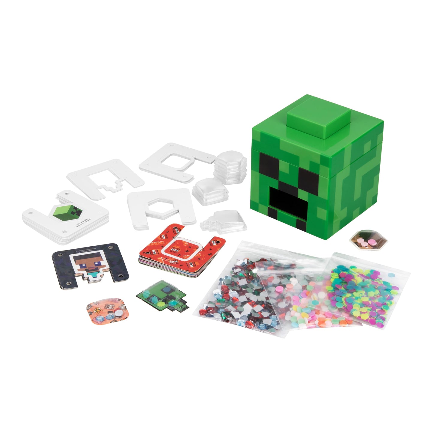 Paladone WeCool Minecraft Creeper Officially Licensed 3D DIY Stickers Kit for Kids Age 6+ Makes 50 Personalized Stickers, Creative Gift and Fun Toy
