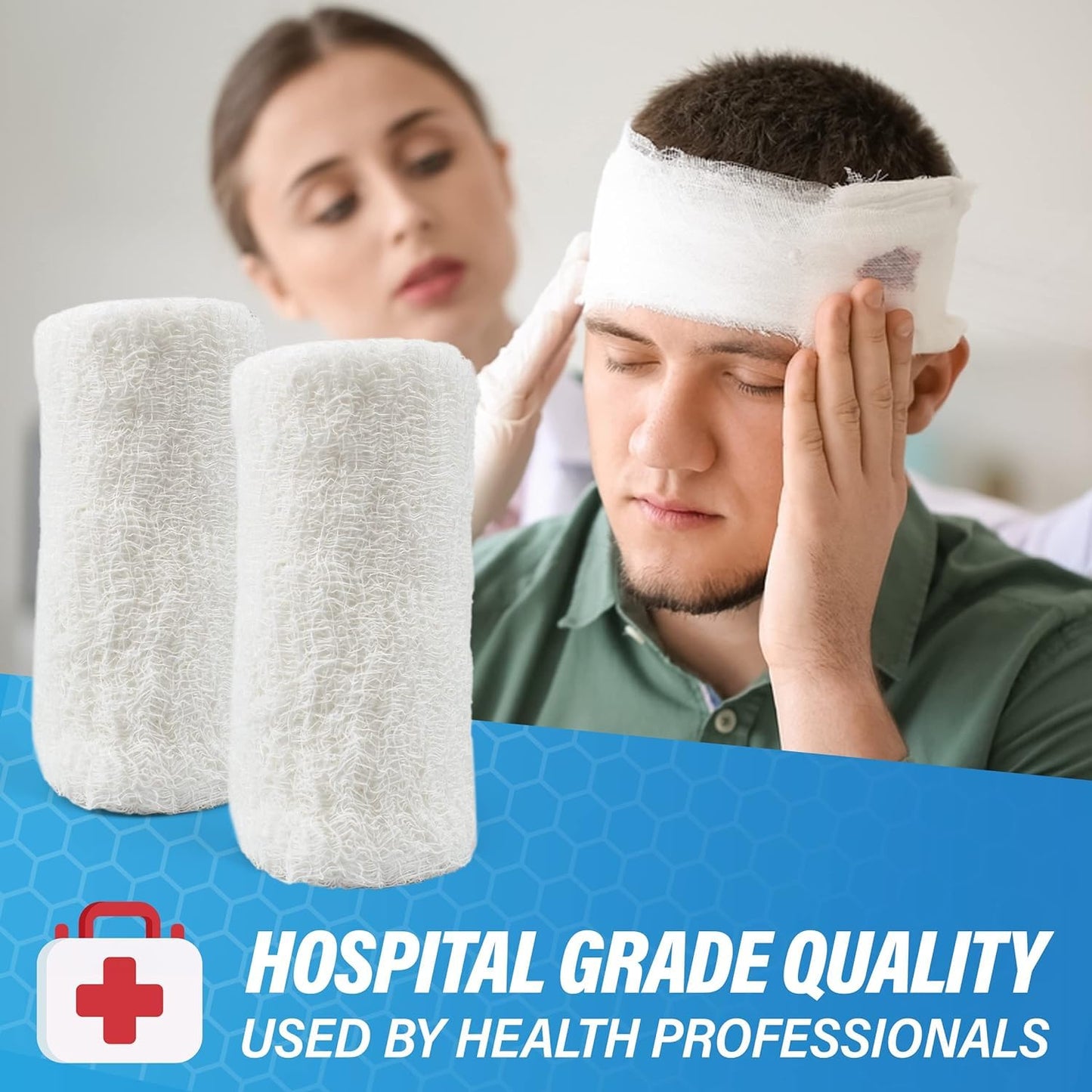 Cotton Gauze Roll-kerlix Gauze Bandage Rolls -24 Rolls -STERILE - 4 Inches X 12 feet -Extra Absorbency -6 ply - Latex Free -Each roll Individual Wrapped-Hospital Grade Quality
