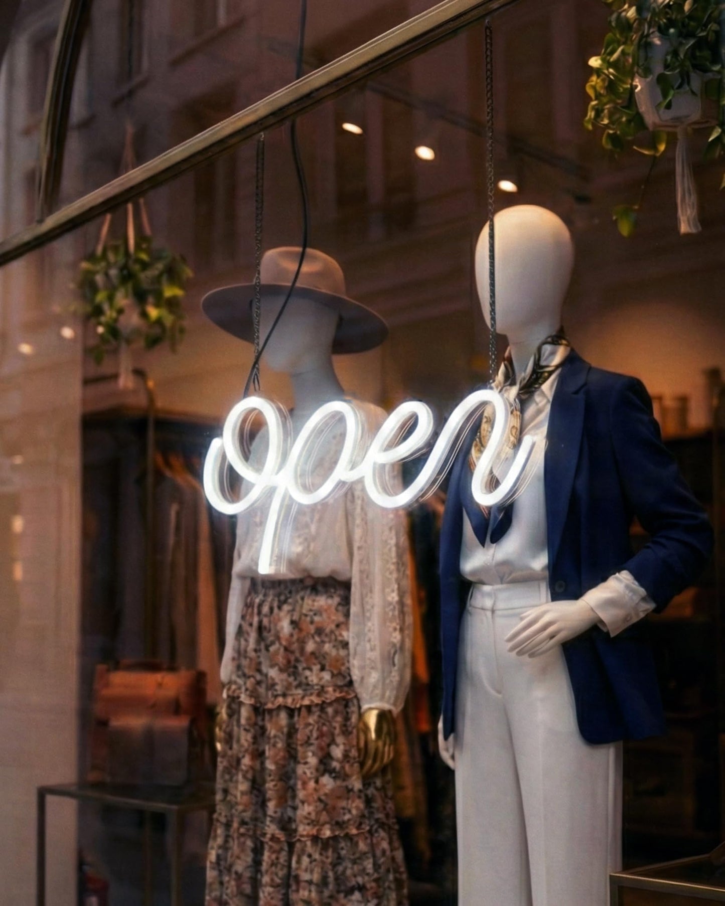 HiNeon LED Neon Open Sign for Business 15x7in w/ON/OFF Switch, Bright Lighted Open Sign for Window, Light Up Open Signs for Shop Cafe Salon Boutique Bar (White)