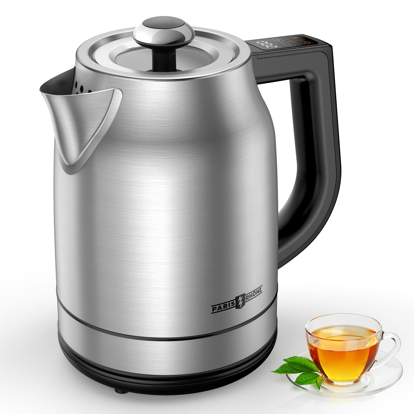 1.7L Electric Glass Kettle with Variable Temperature Control, 1500W Fast Heating Water Boiler, 13 Temperature Presets, Keep Warm Function, Auto Shut-Off Safety Protection, LED Touch Panel, 120V