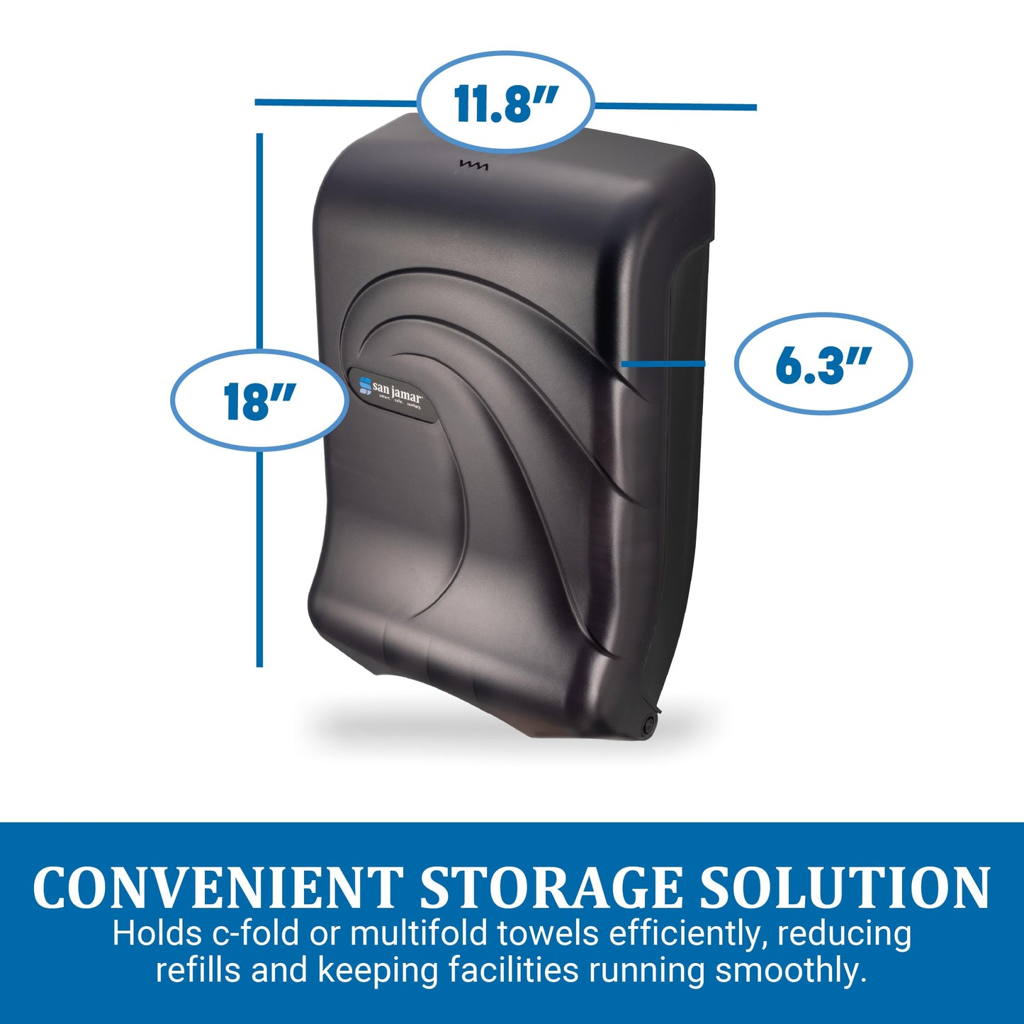 Ultrafold Multifold/C-Fold Towel Dispenser, Oceans, 11.75 X 6.25 X 18, Transparent Black Pearl