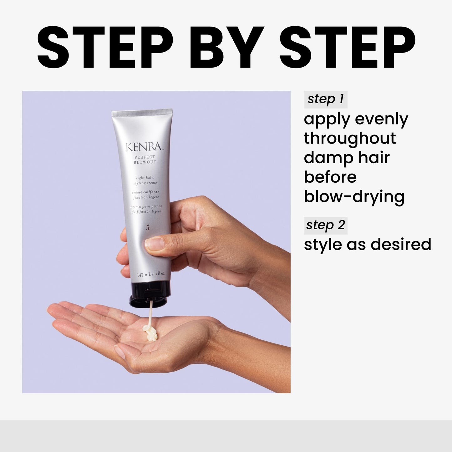 Kenra Perfect Blowout 5 | Light Hold Styling Crème | Provides Thermal Protection | Increases All Over Body & Fullness | Lightweight Formula | All Hair Types | 5 fl. Oz (2-Pack)
