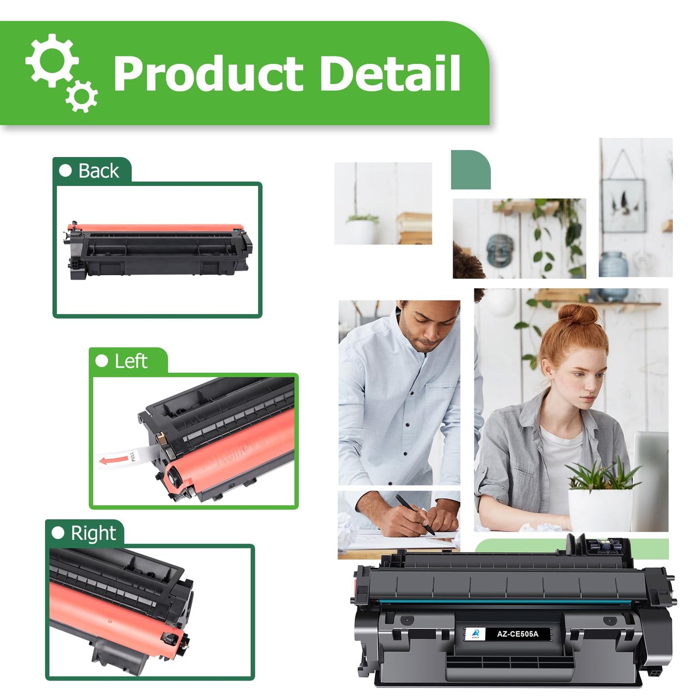 Aztech Compatible Toner Cartridge Replacement for HP CE505A 05A for HP P2035 P2035N P2055DN 2055DN 2035N P2030 P2050 P2055D P2055X 2055D 2055X Printer (Black 2-Pack)