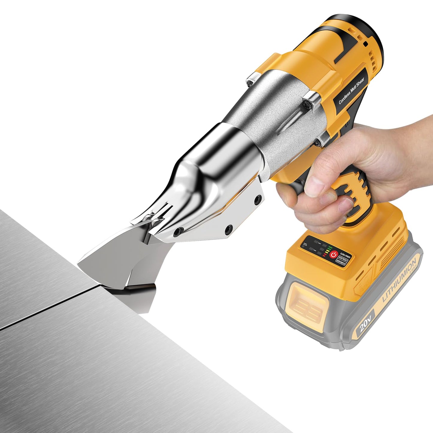 Cordless Sheet Metal Cutter Brushless for De-walt 20v Max Battery(Tool Only), Metal Shears 360 Degree Pivoting Head, Electric Metal Scissors for for Cutting Stainless Sheet, Metal, Iron, 221 Ft-Lbs