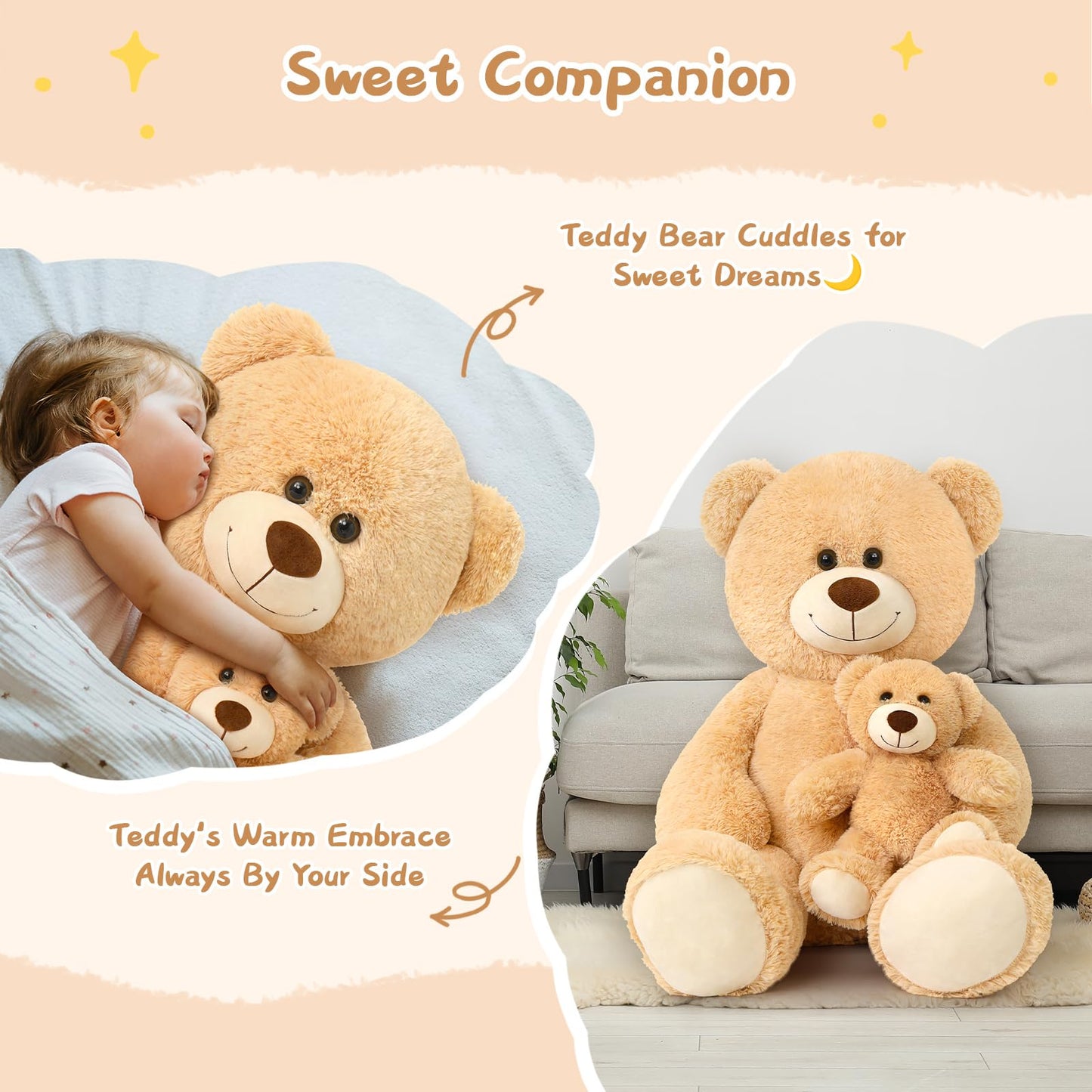 Muiteiur Teddy Bear Stuffed Animal with Babies