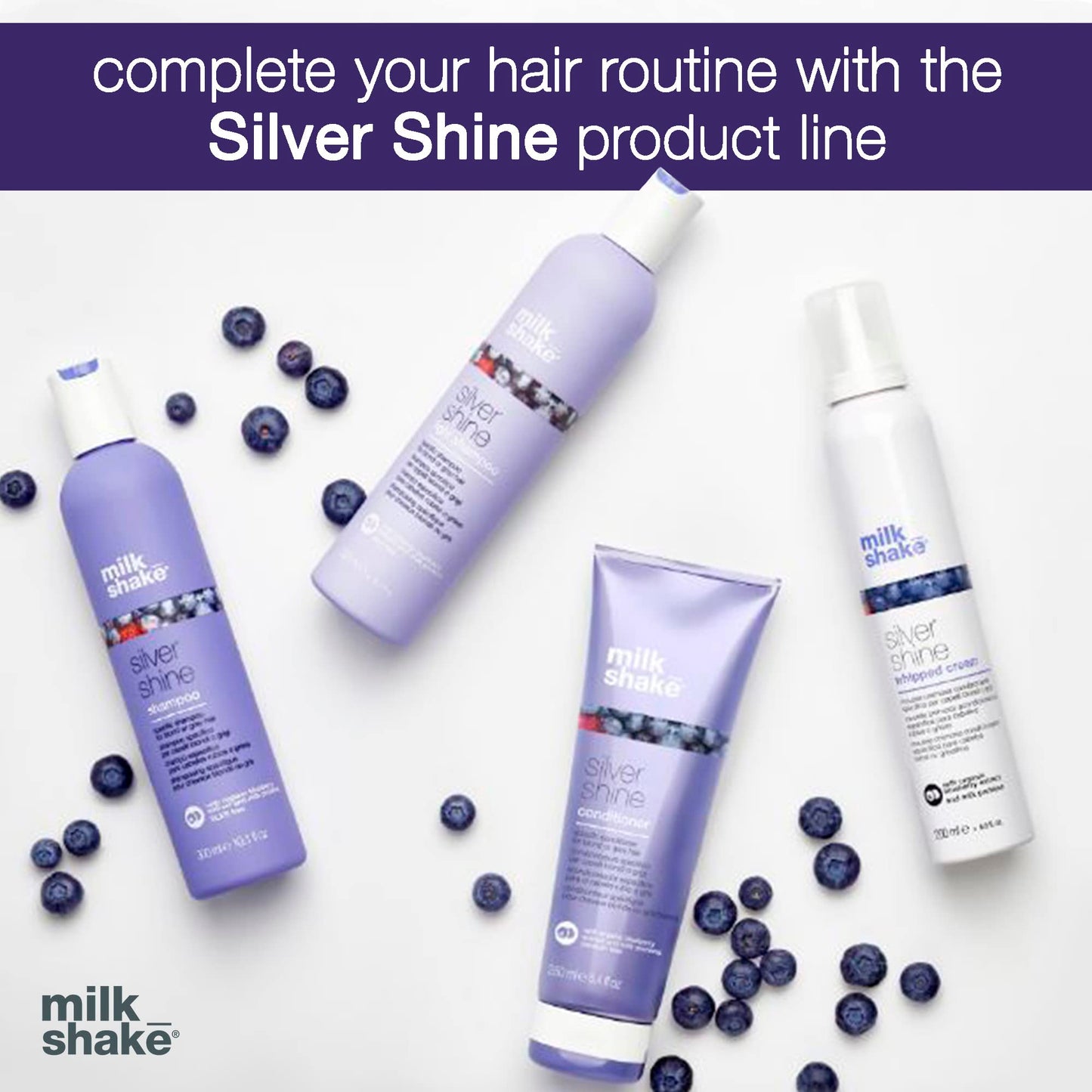 milk_shake Silver Shine Light Purple Shampoo for Blonde Hair - Blonde Toner for Brassy Hair