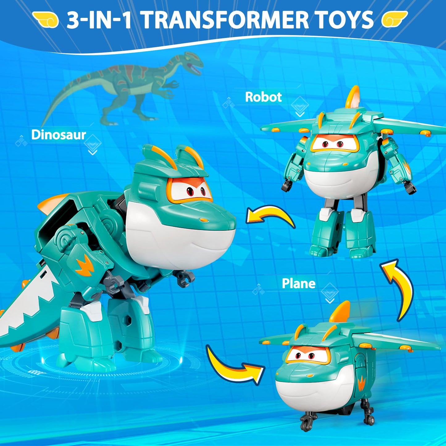Super wings Transforming Tino & Pet transformables Robot Characters Toys for Boys and Girls 3 4 5 6 7 8 Years Old