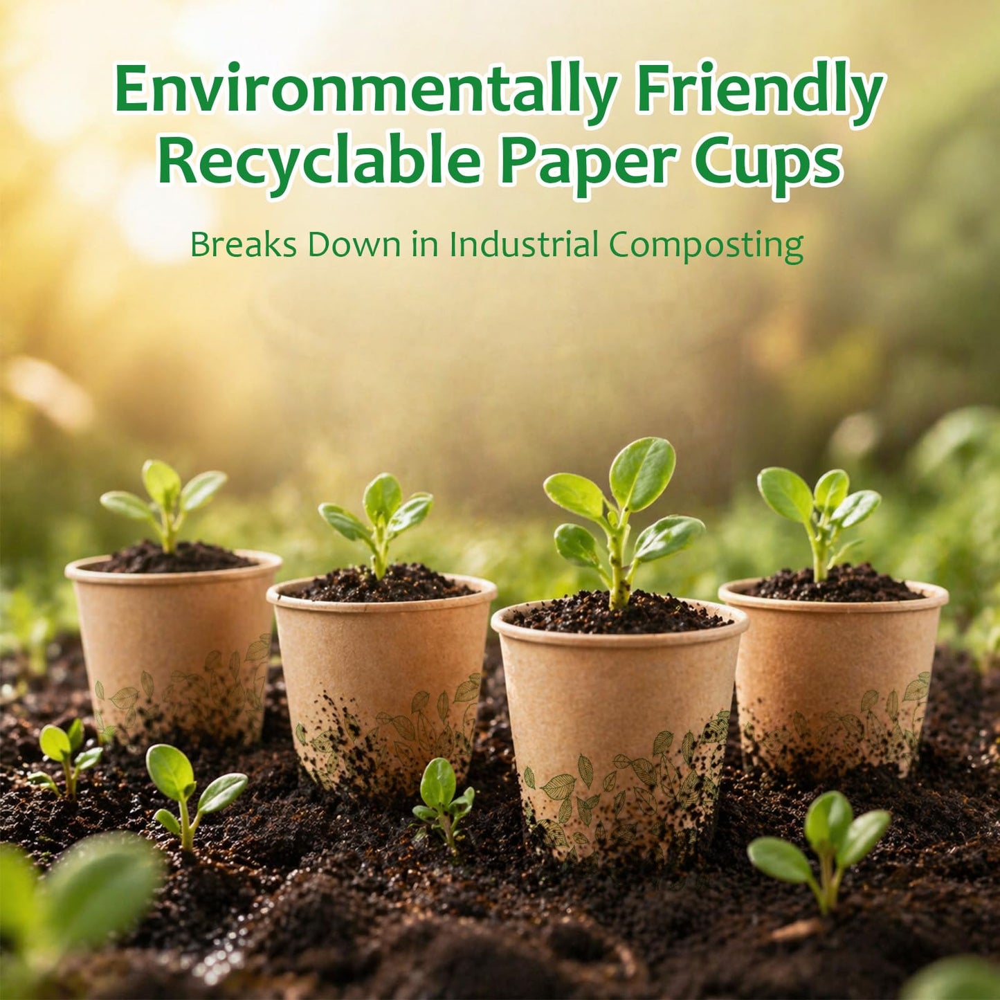 Biotakeware 8oz 300Count Compostable Paper Cups, Plant-Based Disposable Coffee Cups with PLA Lining, Perfect for Hot & Cold Drinks, Coffee, Party, Office & Daily Use