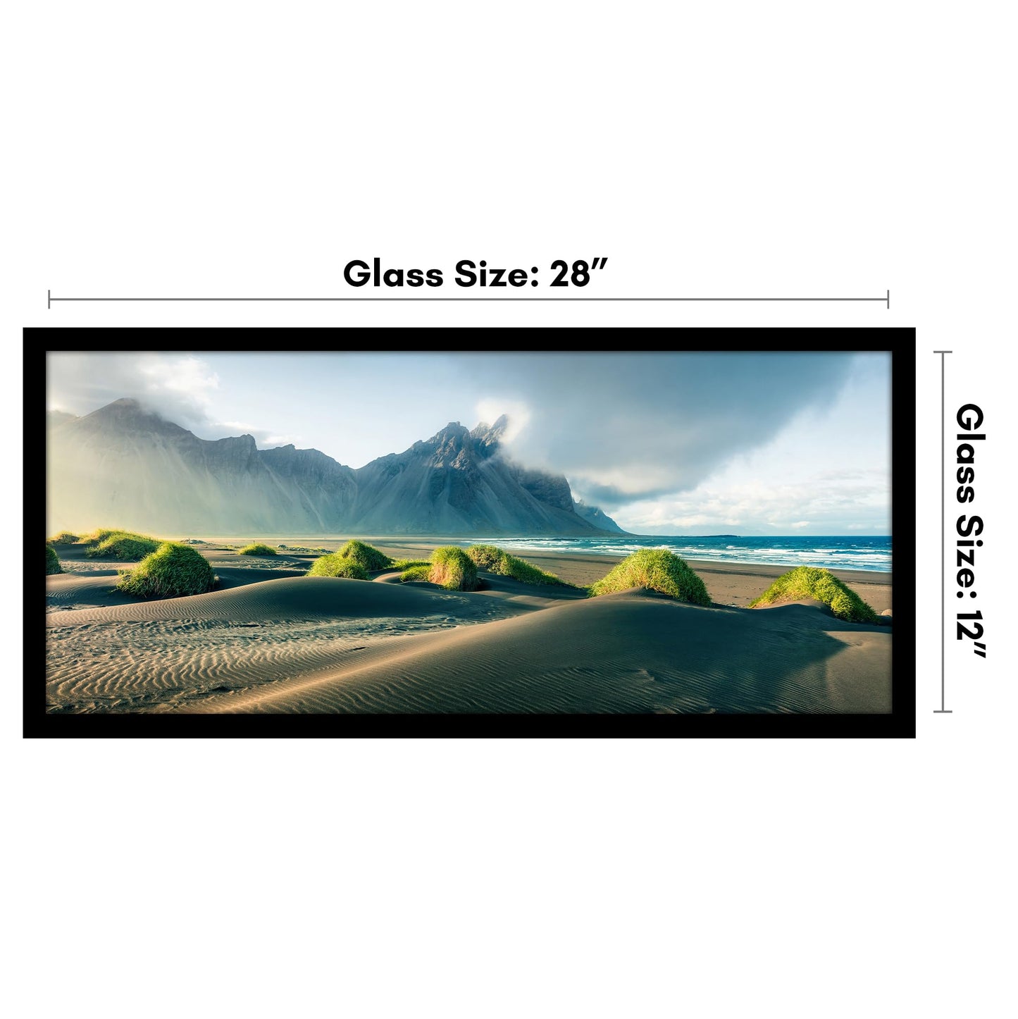 Americanflat 12x28 Picture Frame with Polished Plexiglass - Signature Collection - Gallery-Style Frames Made of Engineered Wood - Photo Frame for Wall Display - Black