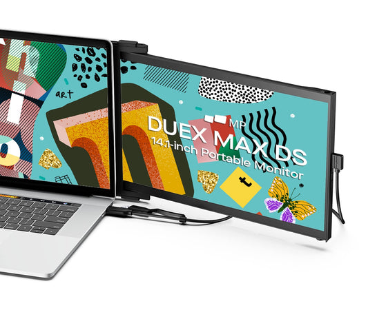 2025 Mobile Pixels Duex Max DS 14.1'' FHD Portable Monitor, USB C/HDMI Plug and Play 1080p Laptop Monitor Extender, Portable Screen for 14''-17 '' Laptops, Compatible with Mac/Windows/Android/Switch