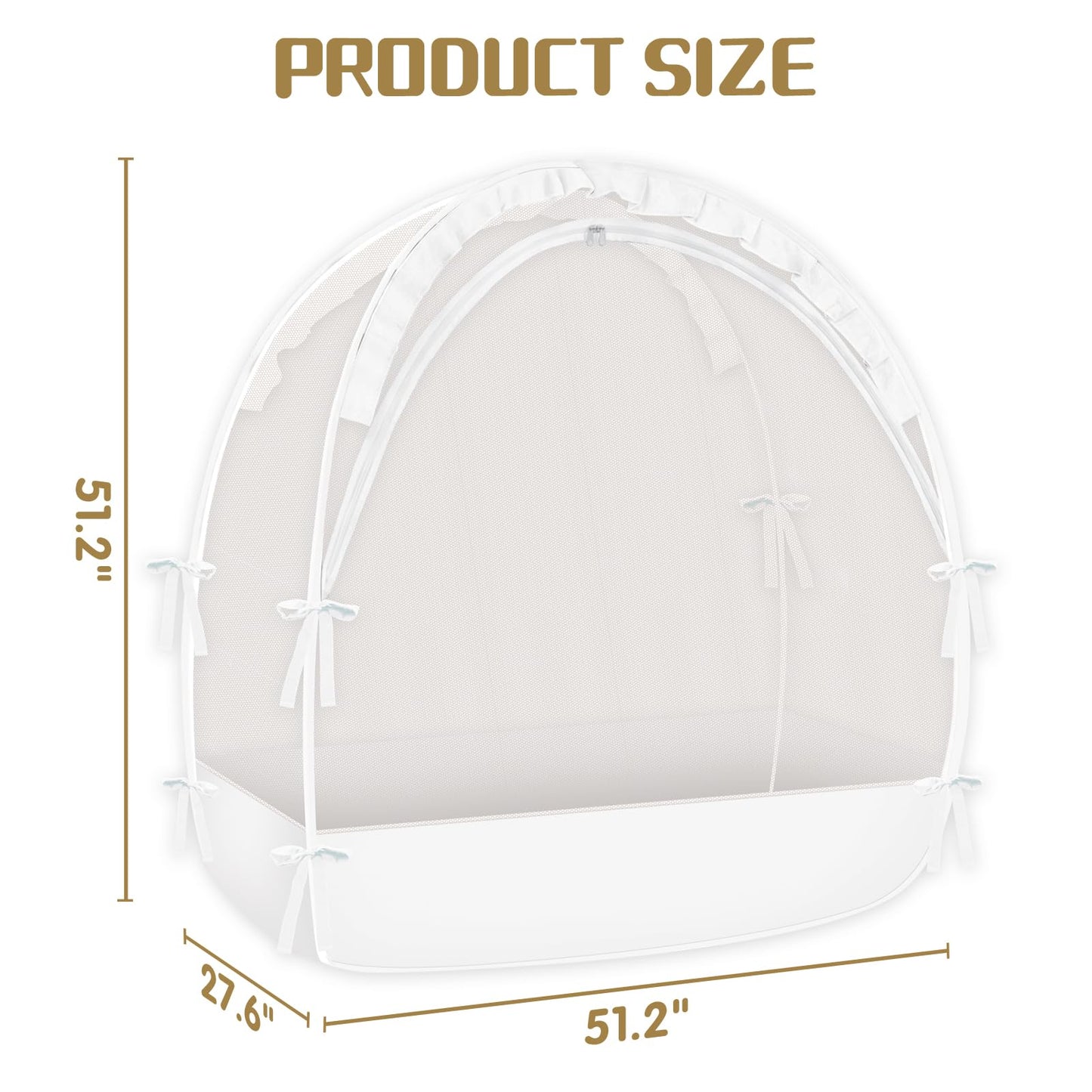 Crib Tent to Keep Baby from Climbing Out, Crib Net to Keep Baby in - Mesh Climbing Prevention, Pop Up Tent with Two-Way Self-Locking Metal Zipper (White, Large)