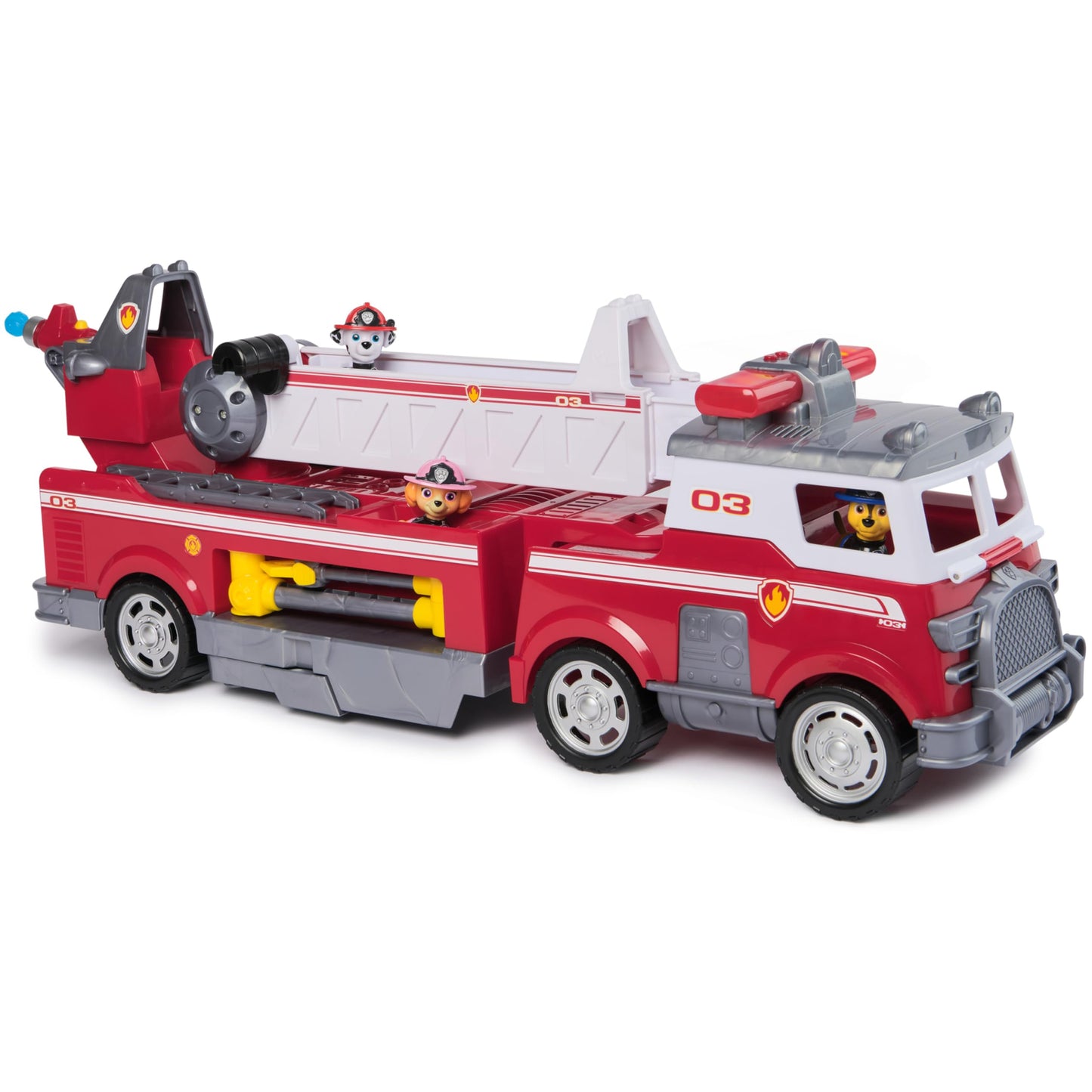 PAW Patrol Ultimate Rescue Fire Truck with 2 Ft. Ladder, Lights, Sounds, a Mini Toy Car, Chase, Marshall & Skye Figures, Toys for Boys & Girls Ages 3+