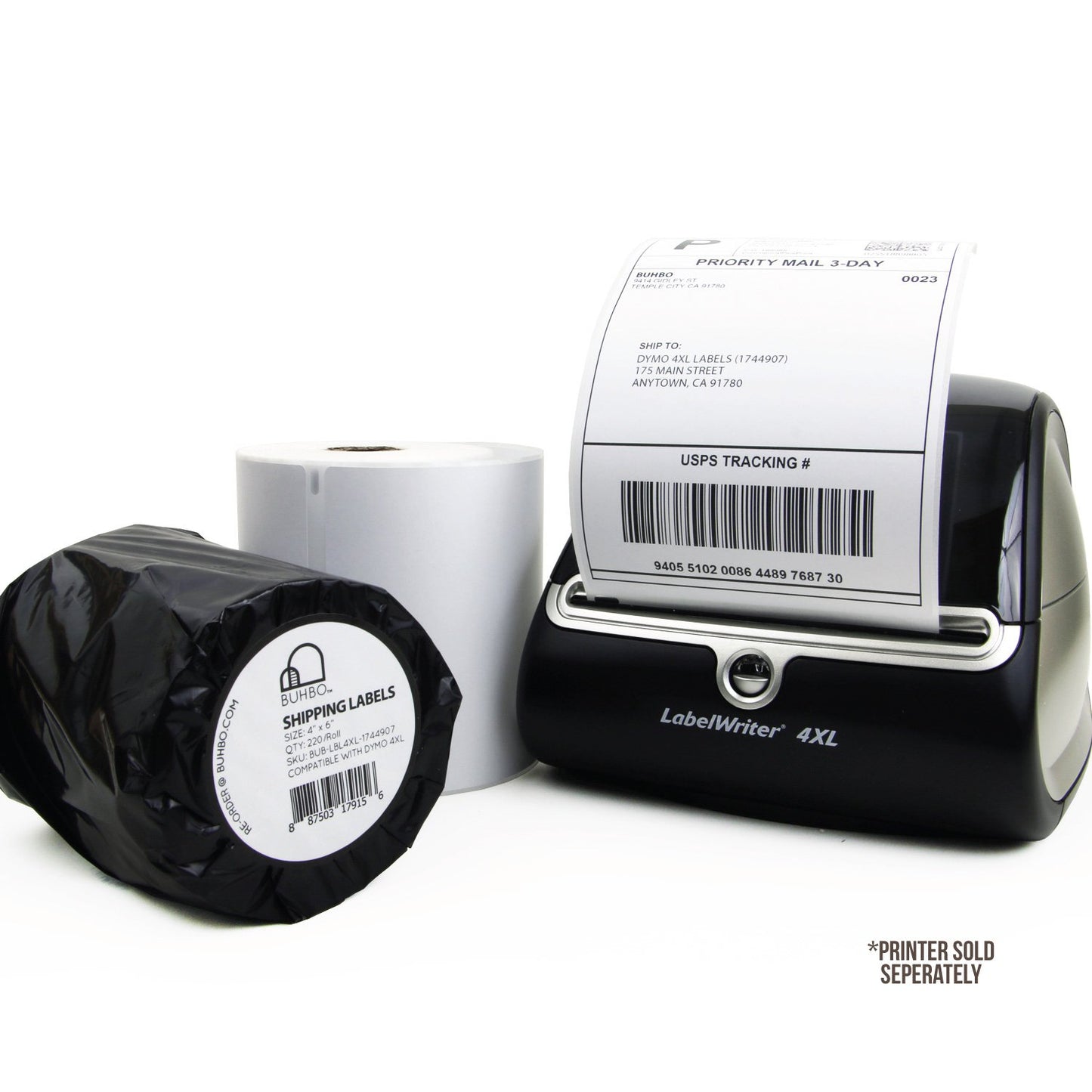 Buhbo Compatible with DYMO LabelWriter 4XL 4" x 6" Shipping Label 1744907, White (20 Pack / 220 Labels Per Roll)