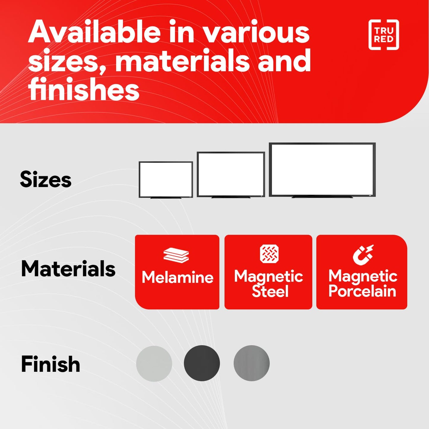 TRU RED Steel Magnetic Whiteboard | Dry Erase Board for Wall, White Board with Satin Frame, 3 ft x 2 ft, + 4 Multicolor Markers