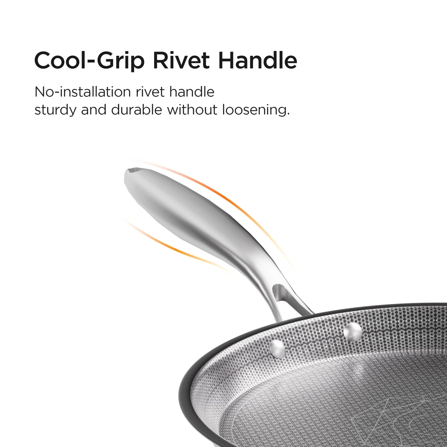 COOKER KING 11" Round Griddle Pan, 3-Ply Hybrid Stainless Steel Crepe Pan with Stay-Cool Handle, Non Stick & Non Toxic for Pancake, Eggs, All Stovetop & Induction Compatible, Oven & Dishwasher Safe