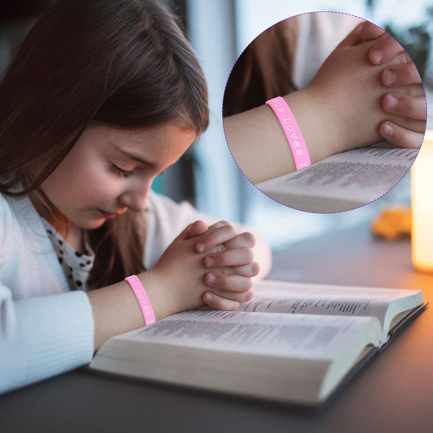 Skylety Jesus Loves You Silicone Bracelets Colorful Christian Jesus Wristbands Christian Rubber Bracelet for Kids Teens Adult Men Women Motivational Wristbands Church School Party Favors(300 Pieces)