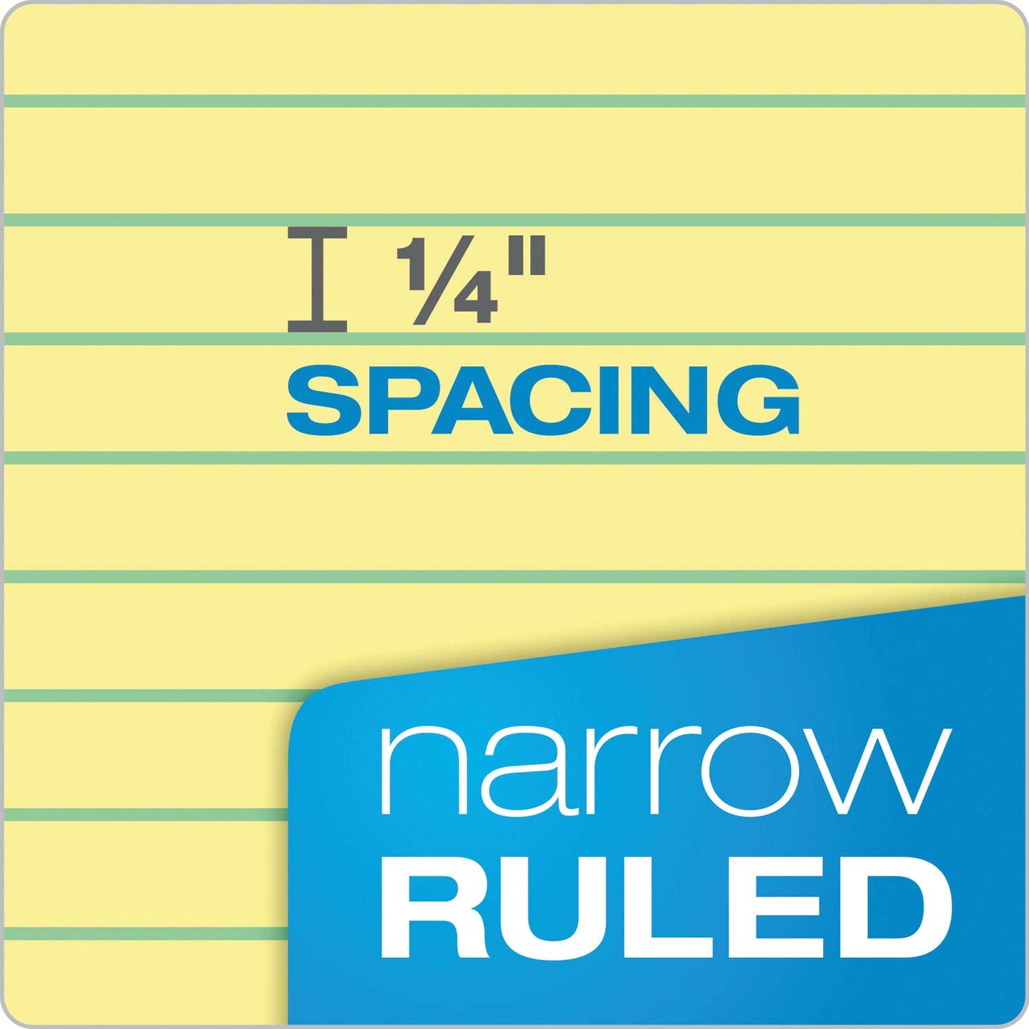 Ampad Gold Fibre Writing Pads, 8-1/2" x 11-3/4", Narrow Rule, Canary Paper, 50 Sheets, 12 Pack (20-022R)
