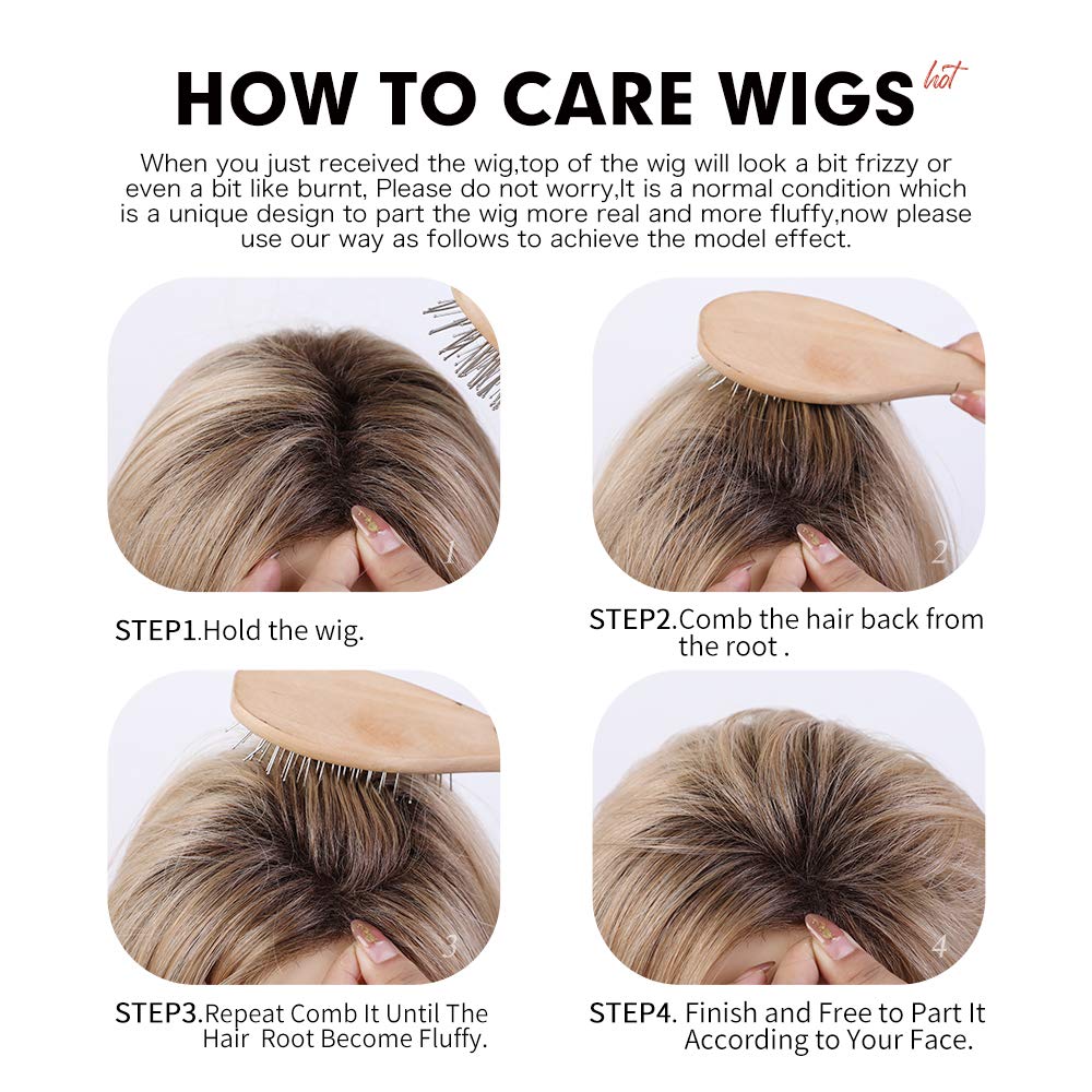 BLONDE UNICORN Blonde Shoulder Length Straight Wig for Women,Synthetic Hair for Natural Daily Use 18IN