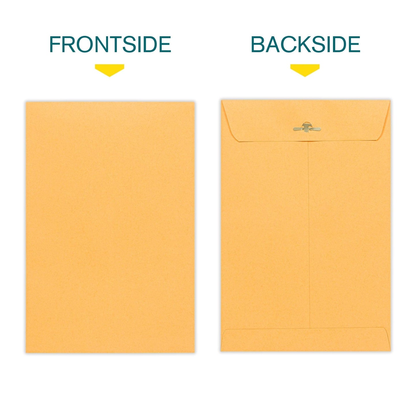 6x9 Clasp Envelopes – 500 Pack Brown Kraft Catalog Envelopes with Clasp Closure & Gummed Seal – 28lb Heavyweight Paper Mailing Manila Envelopes for Home, Office, Business, Legal, or School