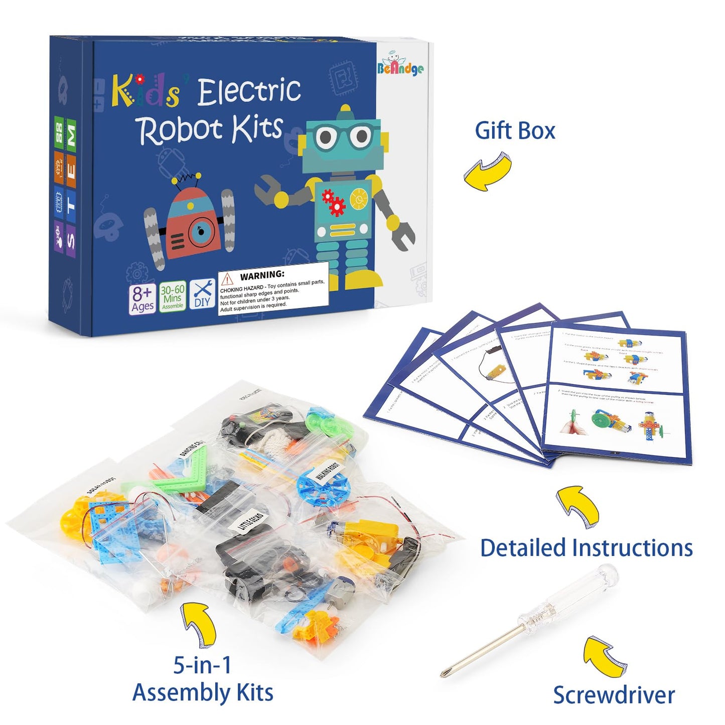 Robotics Kit STEM Toys for Kids 6-8 8-10, Crafts for Kids Science Experiment Kit 6-8, Birthday Gifts for 6 7 8 9 10 Year Old Boys Girls, Robot Building Toys for 6+ 6-12