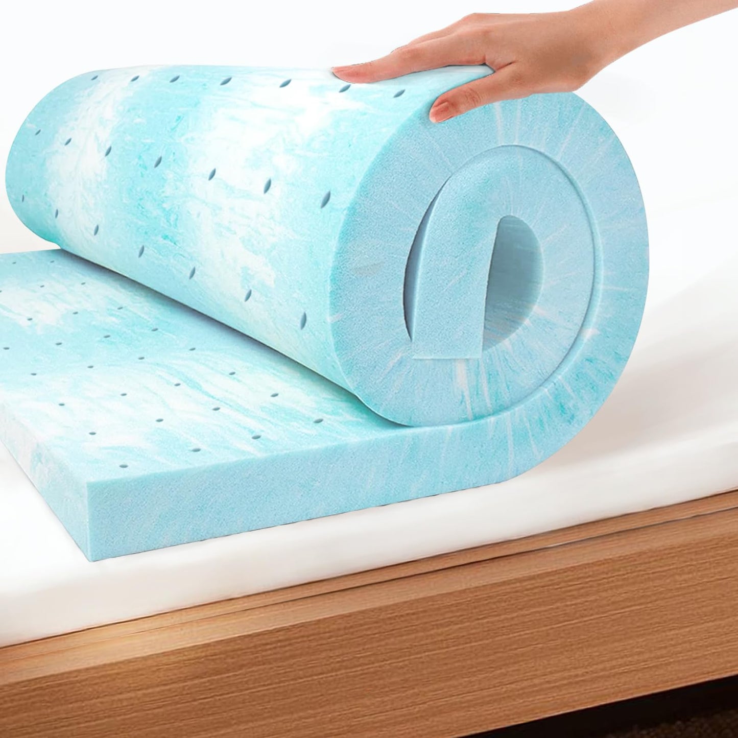 EGO Topper 3 Inch Twin Memory Foam Mattress Topper, Cooling Gel Foam Mattress Topper for Pressure Relief, Ventilated Design Bed Topper in a Box, CertiPUR-US Certified, 38"×75", Medium