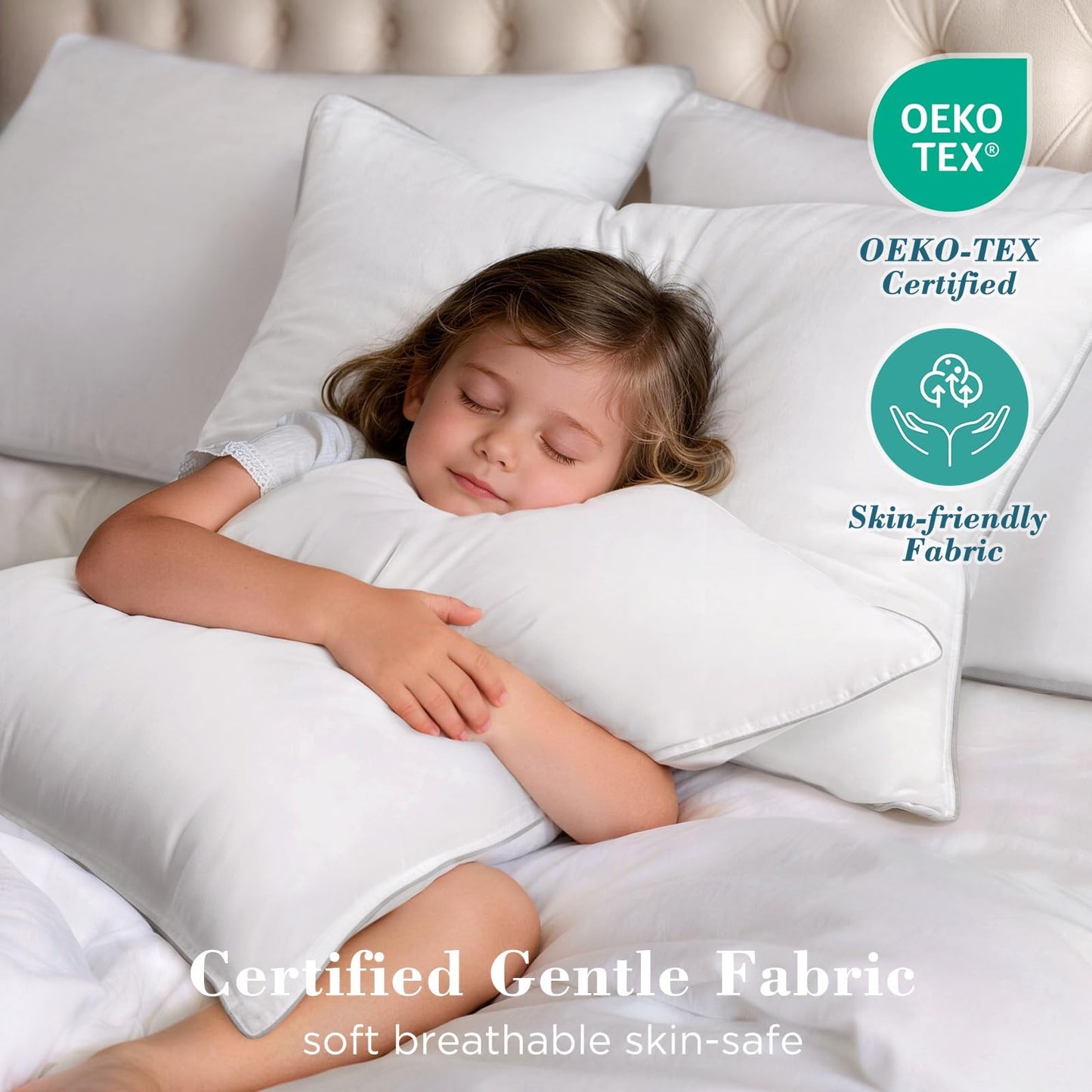 viewstar Bed Pillows Queen/Standard Size Set of 2, Hotel Collection, Down Alternative Firm Pillow for Side, Back or Stomach Sleepers, White