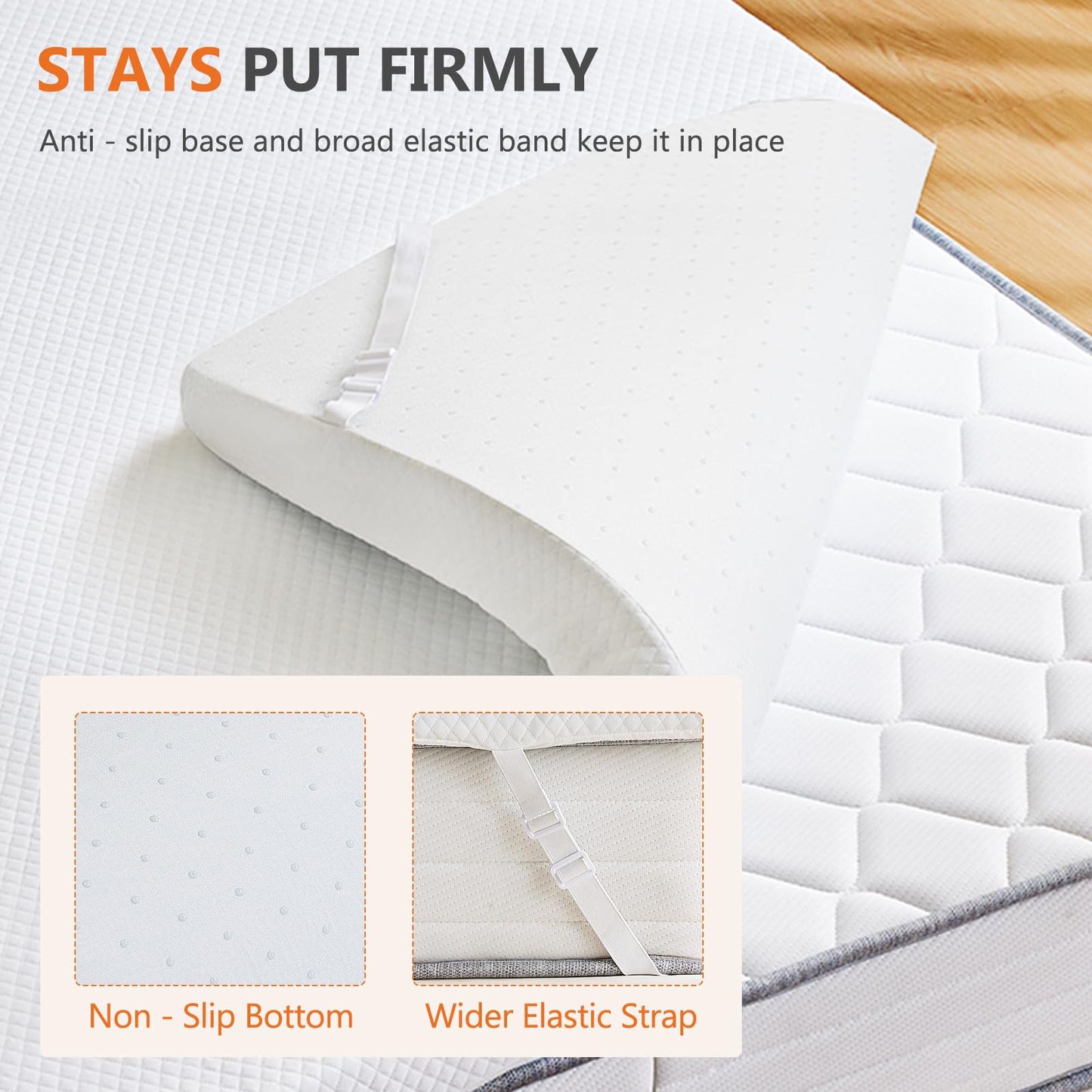 Sweetcrispy Memory Foam Mattress Topper Twin with Removable Soft Cover, 4 Inch Thick Gel Infused Cooling Toppers Pad for Twin Size Bed, Sleeper Sofa, RV, Camper, CertiPUR US Certified