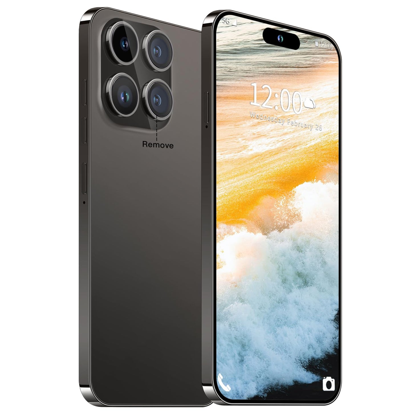 14 Ultra Smartphone Unlocked Cell Phone,Battery 6800mAh 6.82" HD Screen Unlocked Phones,16+512GB Android 14 with 128GB Memory Card,Dual SIM/Fingerprint Lock/Face ID/GPS (Black, 16+512GB)