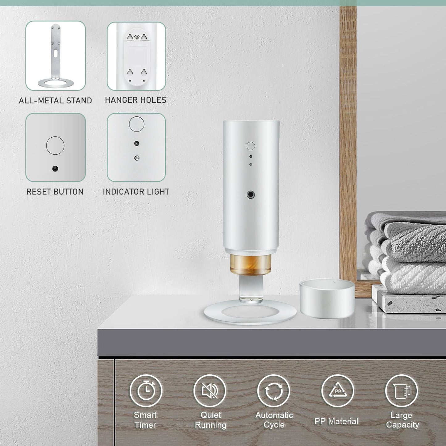OScentPro Bluetooth Scent Air Machine for Home, 130ml/1000 Sq. Ft Smart Aromatherapy Waterless Diffuser for Essential Oils, Desktop Aroma Diffuser for Business, Office, Spa, Living Room