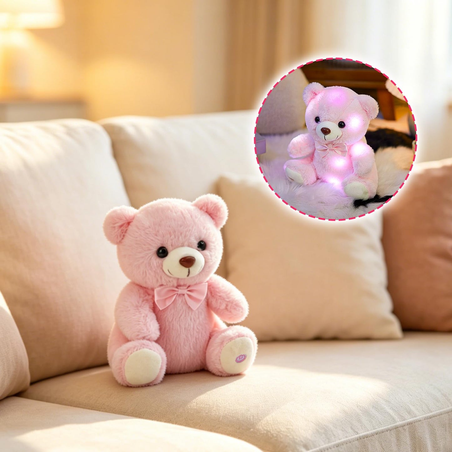 BSTAOFY Light up Pink Bear