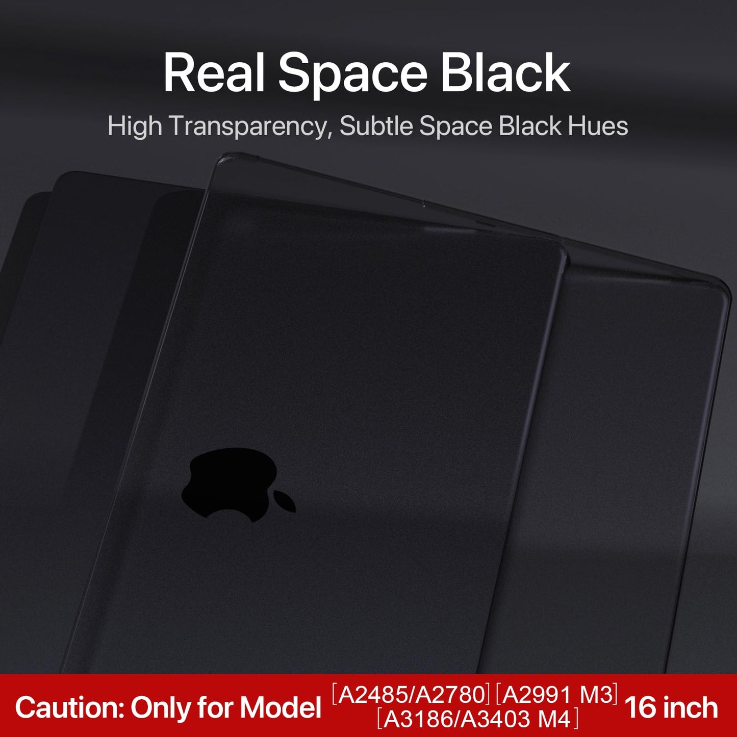 Soonjet for MacBook Pro 16 inch Case M4 2024-2021 M3 M2 M1 Pro/Max [100% Match Official Color] [Scientific Slim] Protective Hard Case Laptop Cover A3403 A3186 A2991 A2780 A2485 - Space Black Clear