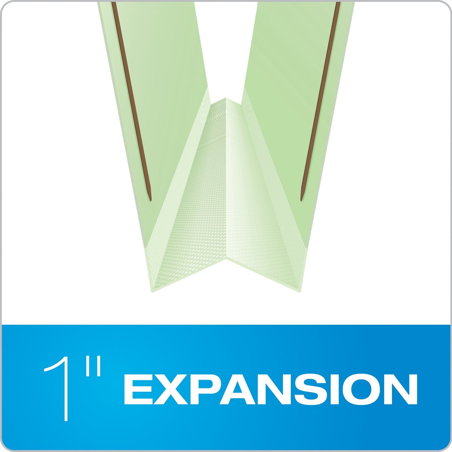 Pendaflex Pressboard Fastener Folders, 2 Fasteners, Letter Size, Light Green, 1" Expansion, 1/3-Cut in Left, Right, Center Positions, 25 Per Box (17178EE)
