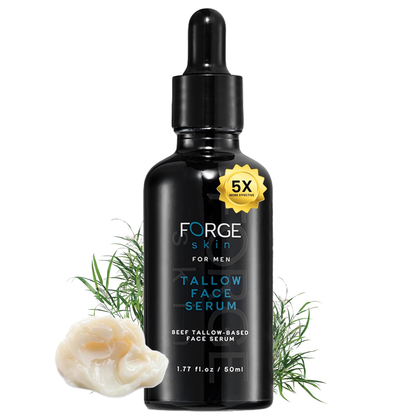Forge Skin Men's Anti-Wrinkle Night Beef Tallow for Face Serum Skin Care - 50ML | Vitamin C Serum, Anti-Aging, Collagen Boost Skincare For Men | Mens Wrinkles Moisturizer Beef Tallow for Skin