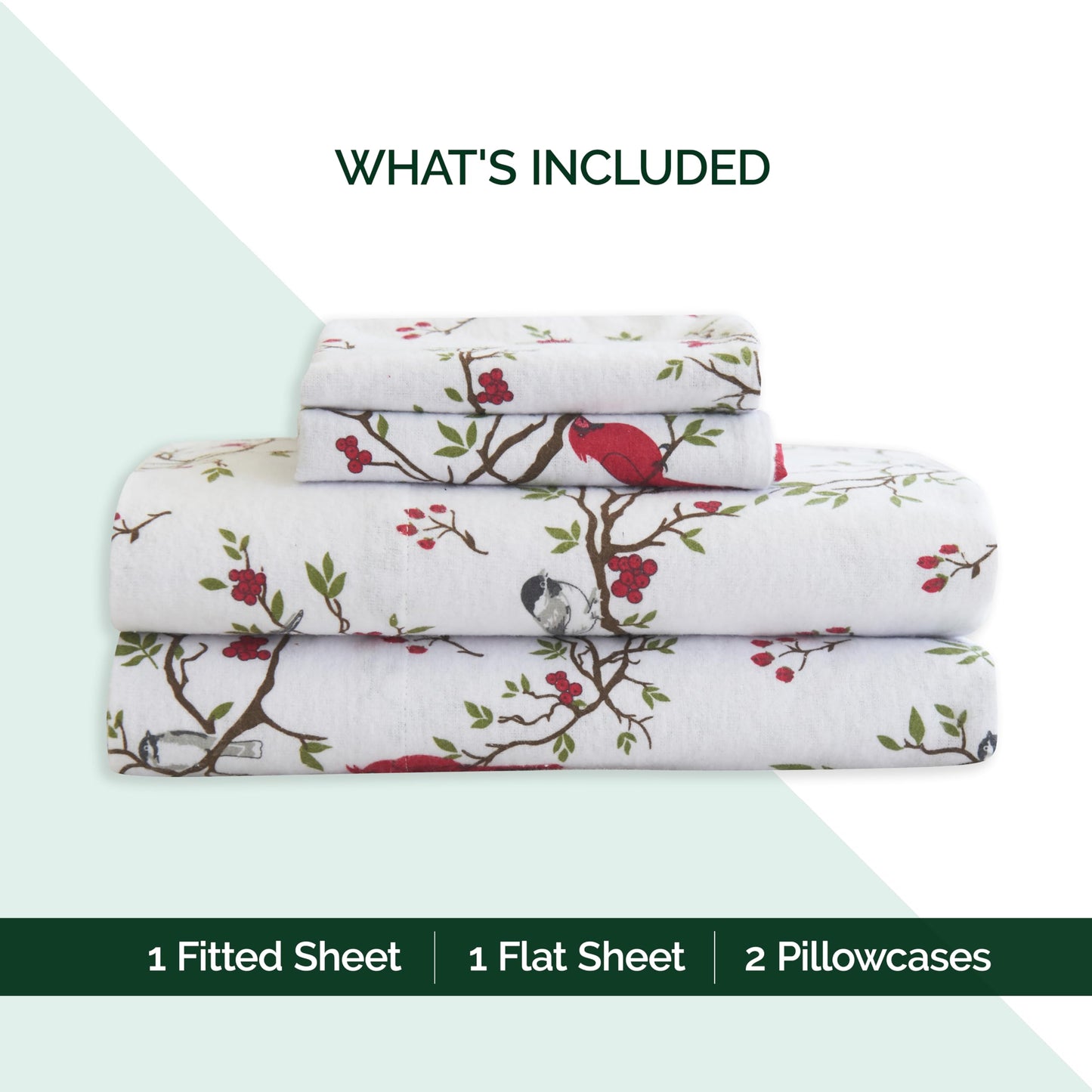 Elegant Comfort Ultra Soft 4-Piece 100% Turkish Cotton Flannel Sheet Set - Holiday Christmas Flannel Sheets, Warm and Cozy Premium Quality, Deep Pocket Fitted Sheet- King, Cardinal