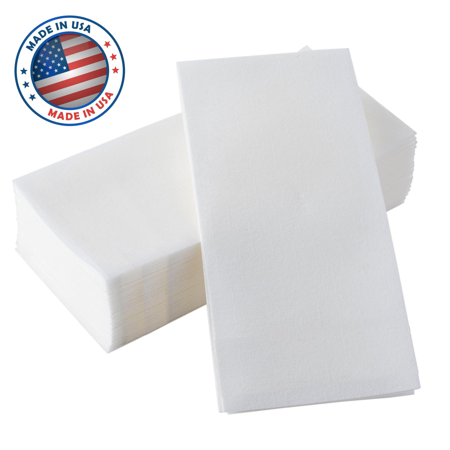 200 BloominGoods Disposable Bathroom Napkins | Single-Use Linen-Feel Guest Towels | Cloth-Like Hand Tissue Paper, White, 12" x 17", Made In USA