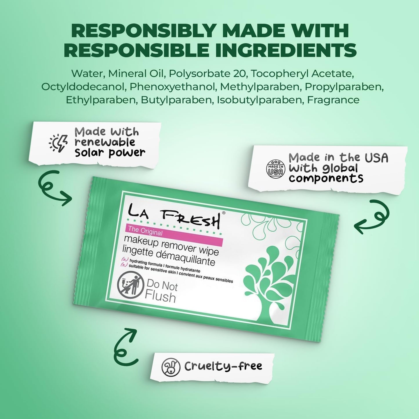 LA Fresh Makeup Remover Wipes with Vitamin E - Make up Remover Wipes for Face, Eyes, Lips - Face Wipes Travel Essentials - Case of 200ct Makeup Wipes