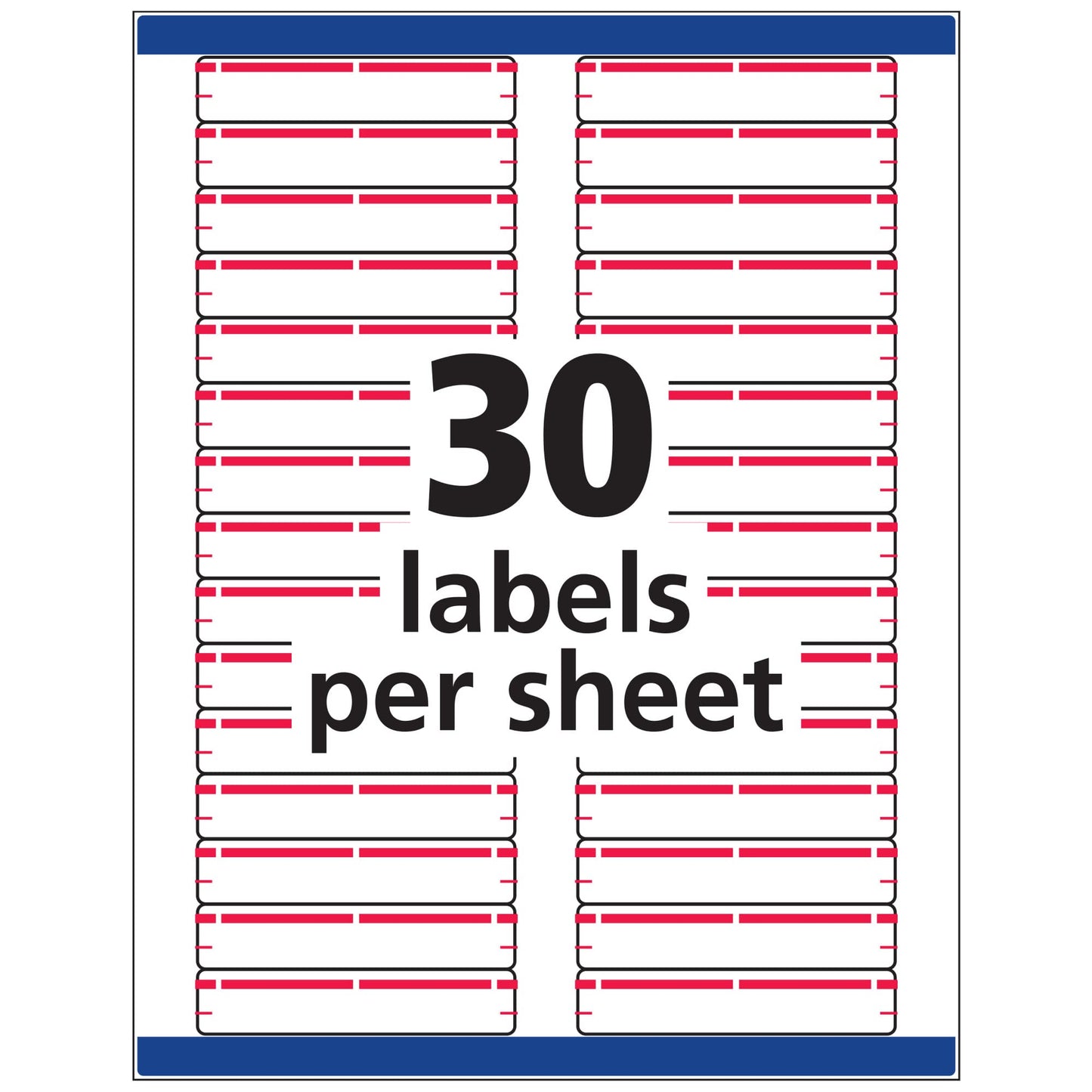 Avery TrueBlock File Folder Labels, 2/3" x 3-7/16", 1,500 Printable Labels, White/Red, Permanent (5066)