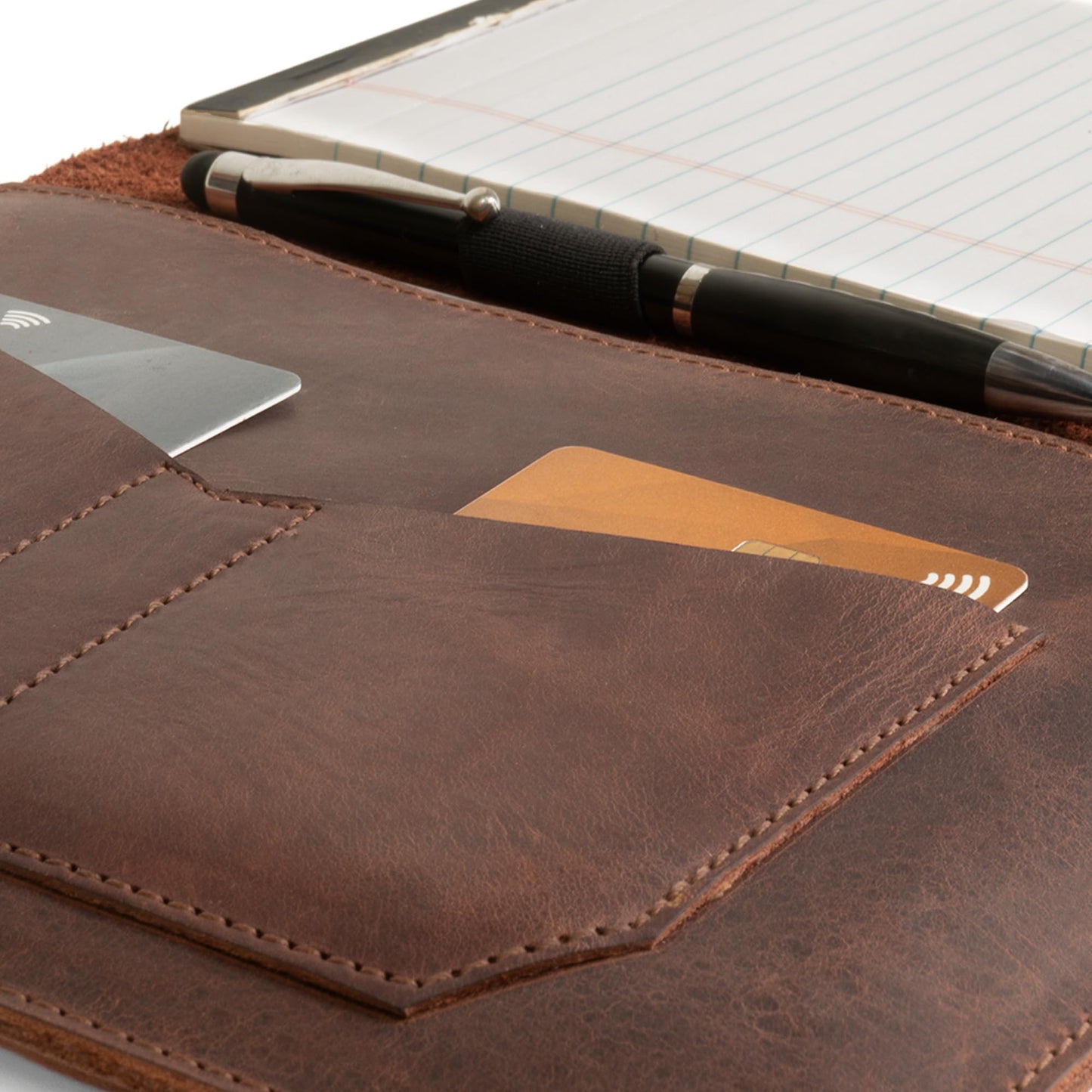 Leather Worx, Notepad Cover (5 x 8 In. Notepad Not Included) Sturdy, Durable Material Perfect for Storing Journal, Full Grain Leather, Handmade (Bourbon Brown)