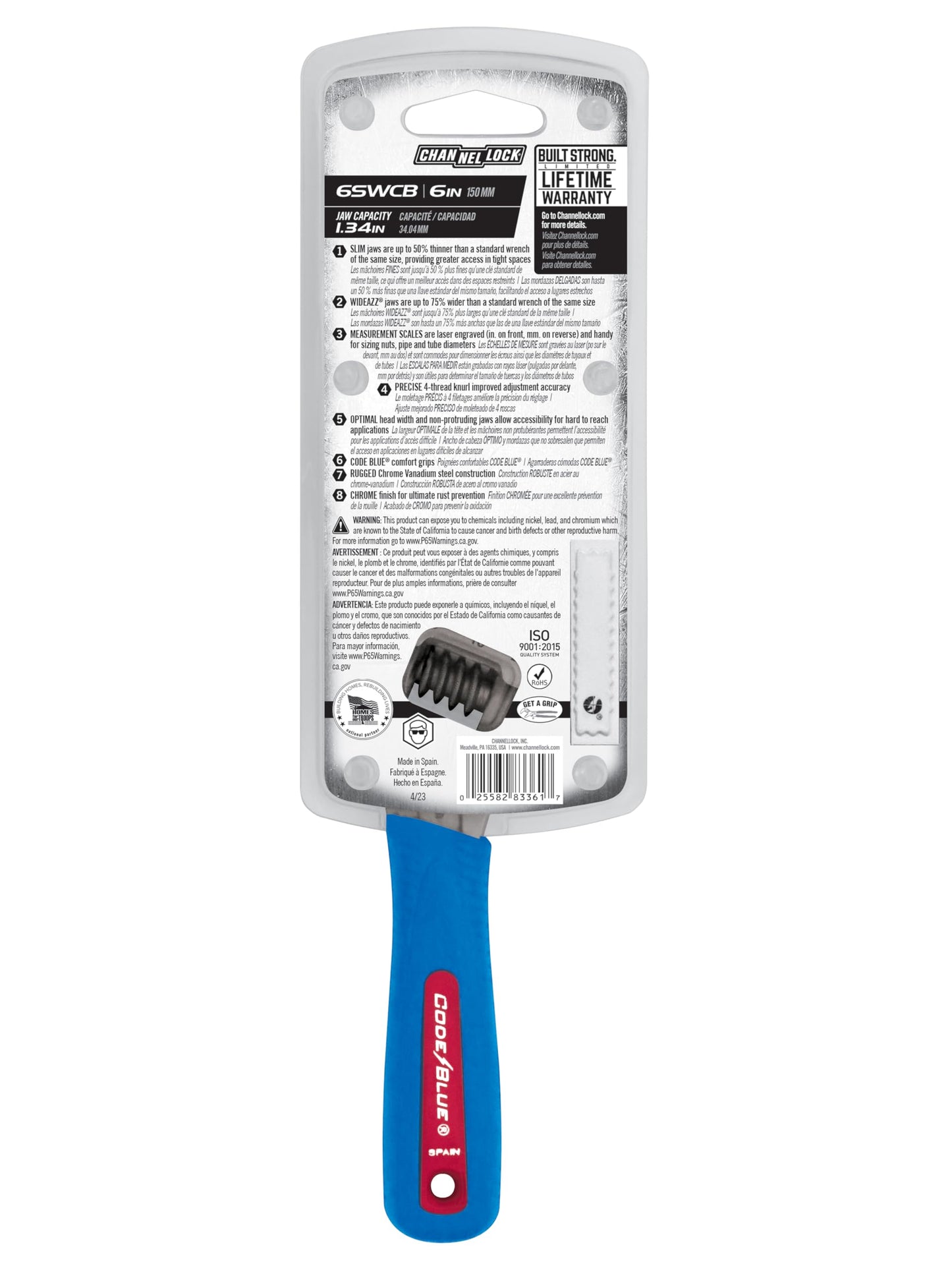 Channellock - 6 Xtra Slim Jaw Adj Wrench (6SWCB)