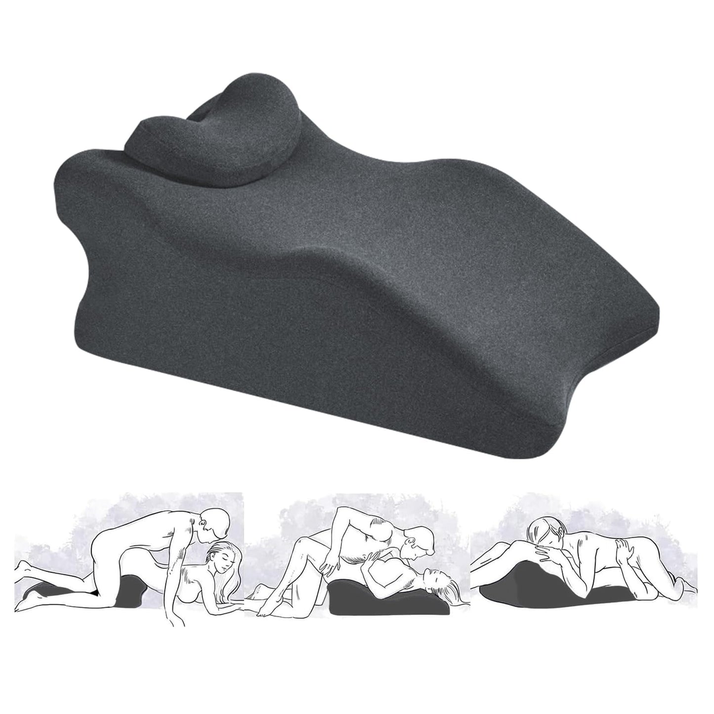 YSOGTDE Memory Foam Wedge Pillow for Sleeping, Reading and Back Support, Intimacy Pillow Ergonomic Bed Pillow for Acid Reflux, Back Pain Relief with Removable Cover