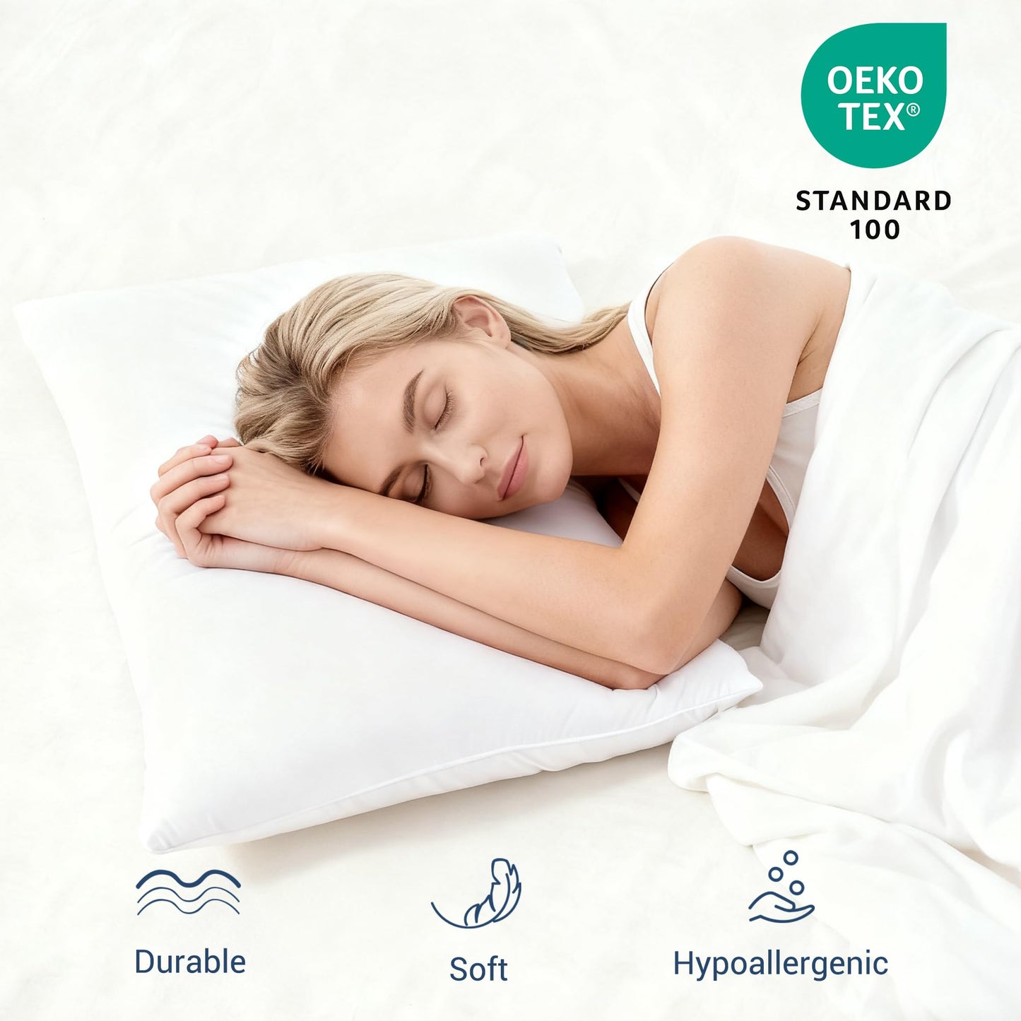 CULVE Bed Pillows Standard Size Set of 4 Pack for Sleeping- Medium Support 20"x26" Soft Pillow, Down Alternative Filling for Side Back Stomach Sleeper