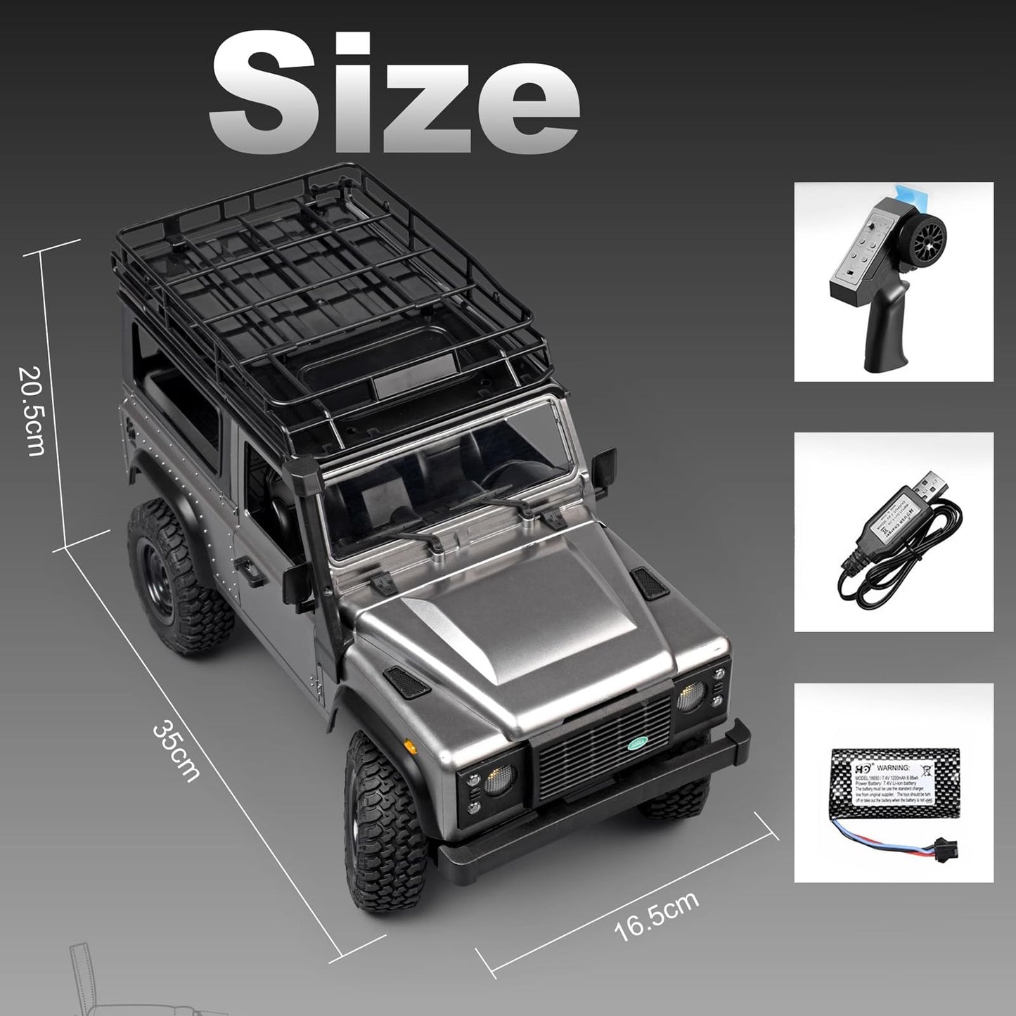 MN-99S RC Car, 1:12 Scale RC Rock Crawler, 4WD Off-Road RC Truck RTR, 2.4G Remote RC Land Rover Vehicle Models for Adults Hobby Gifts (Gray)