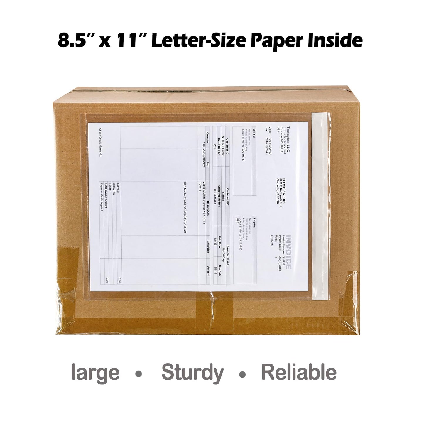 2.5 Mil Premium Clear 9.5'' x 12'' Packing List Envelopes, Adhesive Shipping Label/Documents Pouches/Sleeves for Full Page Letter-size (8.5''x11'') Papers (250 Pack)