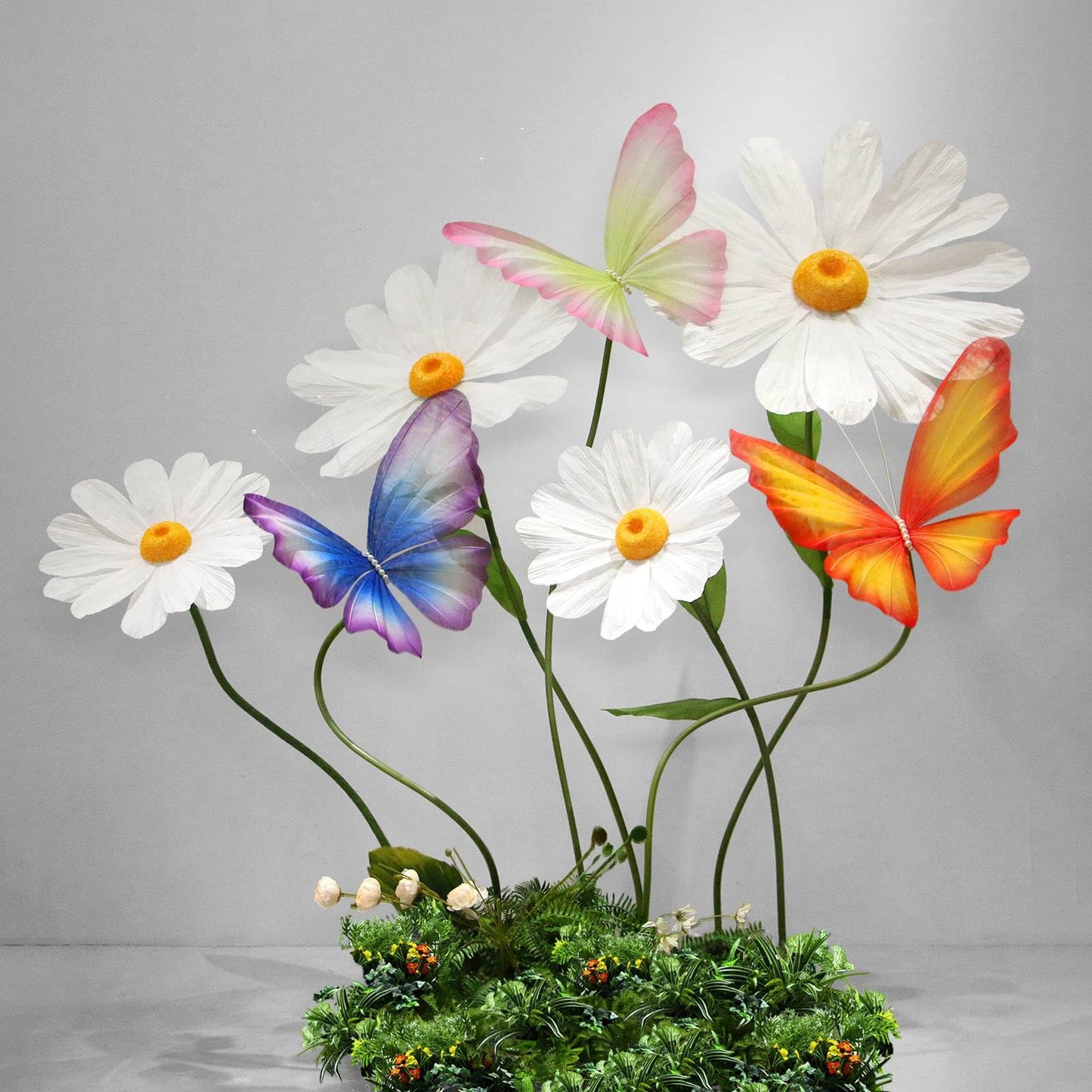 YOFNIRG Large Daisy Flowers Artificial 5.9 Ft Giant Paper Flowers Decoration Big Flowers Decor for Birthday Party Garden Office Home Wedding Graduation Shop Window Display(White)