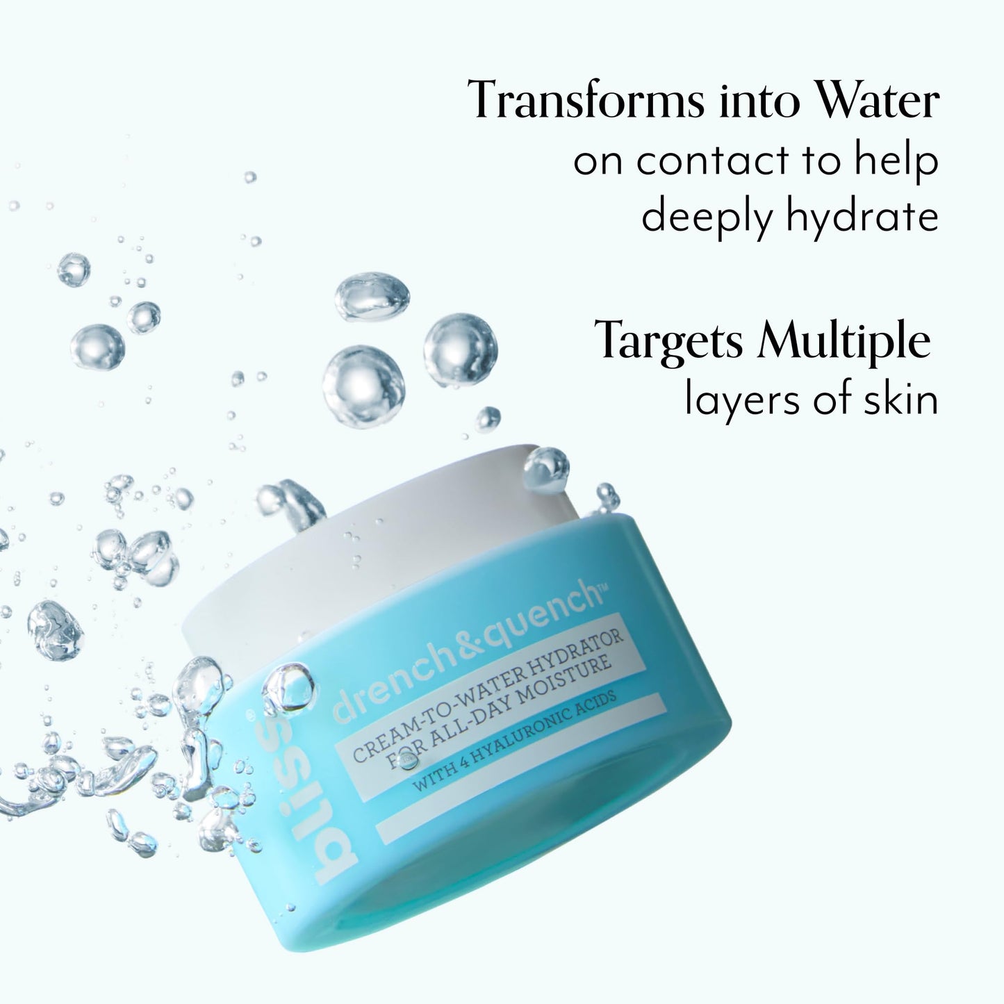 Bliss Drench & Quench Hydrating Duo: Serum + Moisturizer with 4 Types of Hyaluronic Acid for Intense Hydration - Lightweight, For All Skin Types - Clean, Vegan, Cruelty-Free