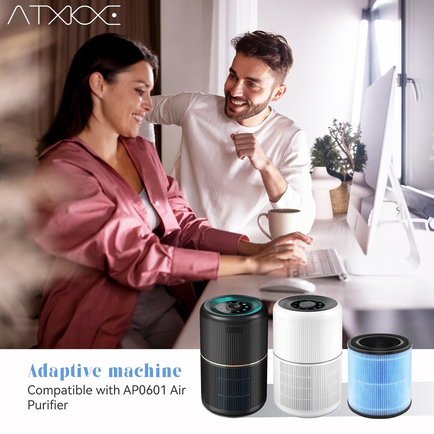 AP0601 Replacement Filter Compatible with AIRTOK AP0601 air Purifier, 4-in-1 True Air Purifier Filter, High efficiency activated carbon Filter, 4PACK