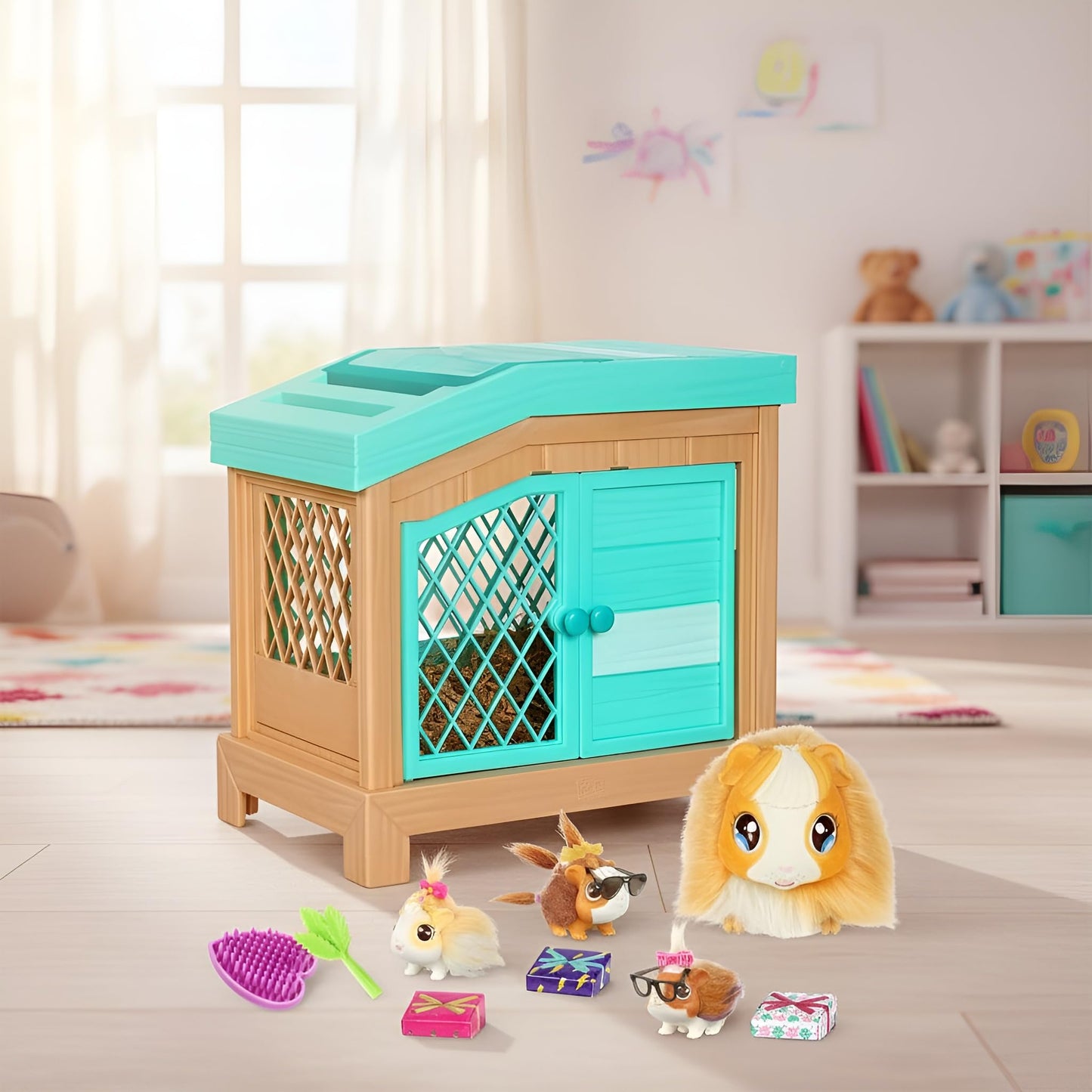Little Live Pets - Mama Surprise | Soft, Interactive Mama Guinea Pig and her Hutch, and her 3 Surprise Babies. 20+ Sounds & Reactions. Batteries Included. for Kids Ages 4+.